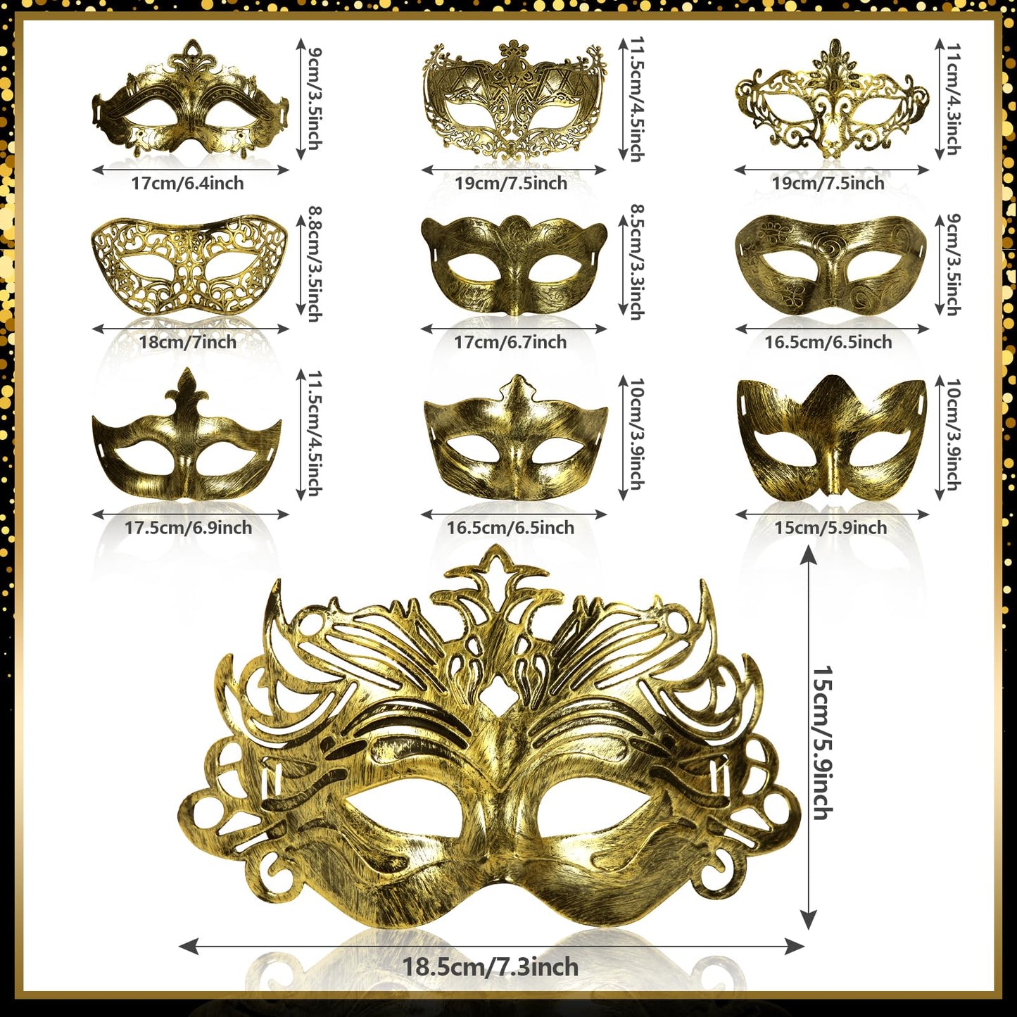 yeload Masquerade Masks 100 Bulk Vintage Masks of Masquerade Party, Venetian, Mardi Gras