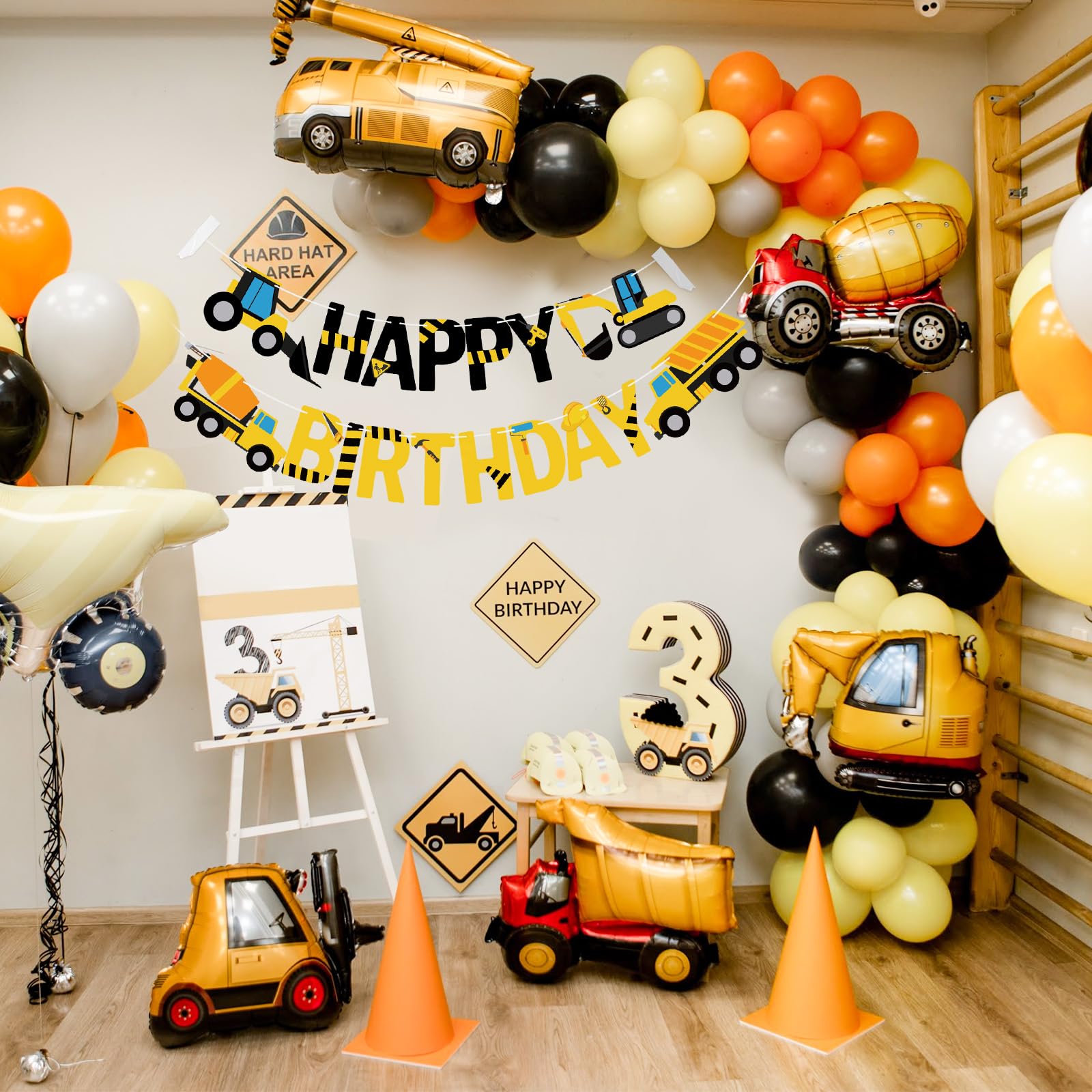 Happy Birthday Banner Construction Party Decorations Construction Birthday Party Supplies for Boys