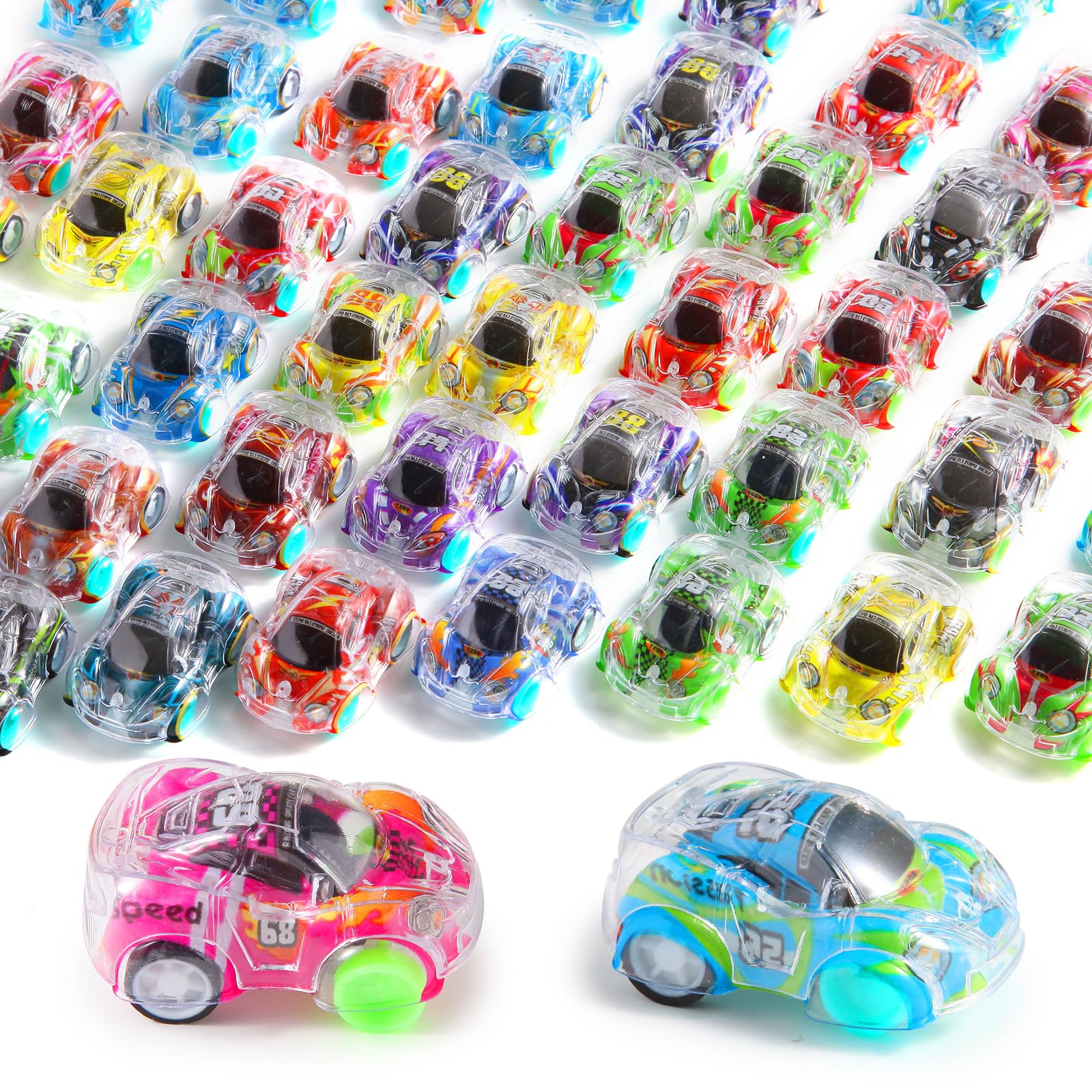 Benzem 50 Pcs Mini Pull Back Cars Set, Pull Back Racing Vehicles for Kids Toddlers, Bulk Toys Party
