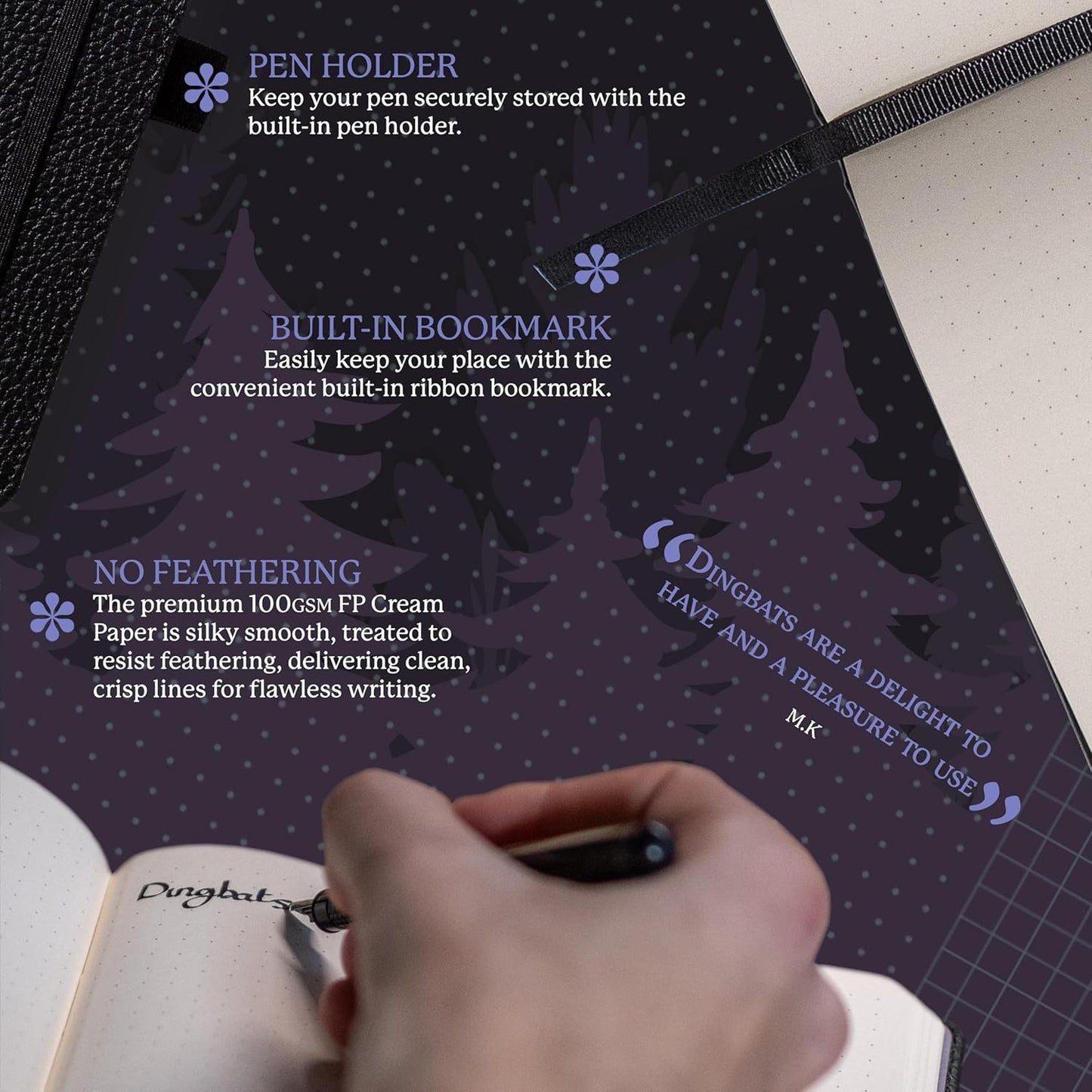 Dingbats A5 Wildlife Notebook Journal Hardcover, Cream 100gsm Ink-Proof Paper, 6.1 x 8.5 inches, 192 pages (Black Duck, Dotted).