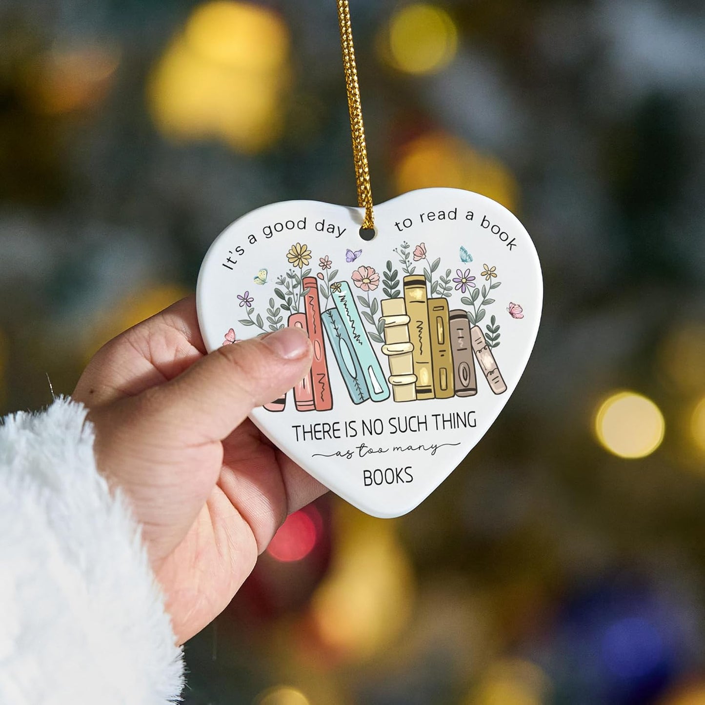 Book Lovers Ornament 2025, Gift for Book Lovers,Christmas Ornaments for Christmas Tree, Book Club Decorations,Christmas Hanging Ornaments 2025