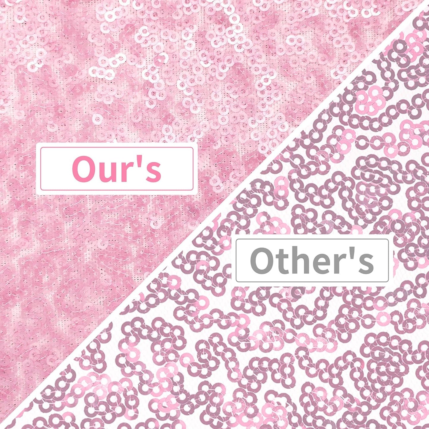 Hahuho Pink Sequin Backdrop Curtain, 2PCS 2FTx8FT Glitter Backdrop Curtain for Parties, Christmas, Wedding, Banquet Decoration（2 Panels, 2FT x 8FT, Pink）