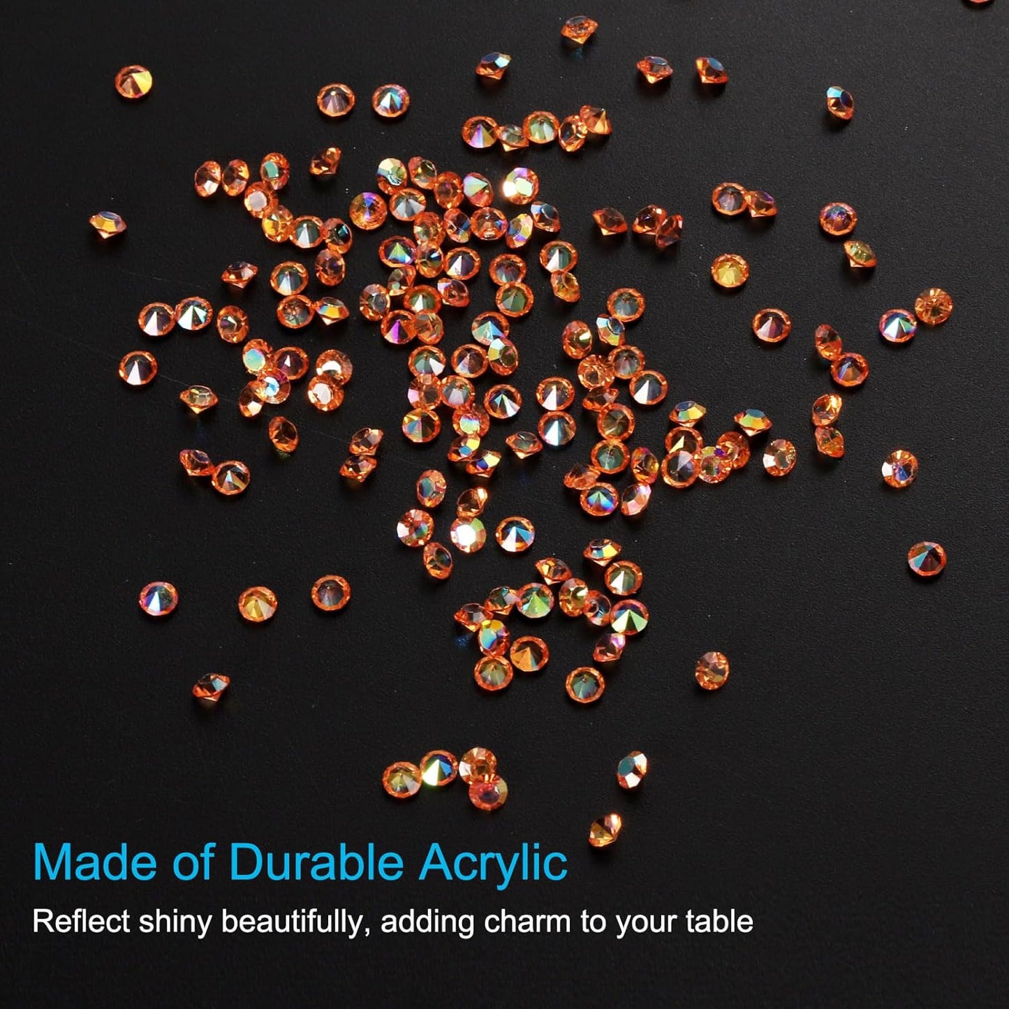 PATIKIL 14000Pcs Wedding Table Scatter Confetti Crystals 3mm Acrylic Diamonds Vase Fillers Gems for Table Centerpiece Decorations Bridal Shower Party, Orange AB
