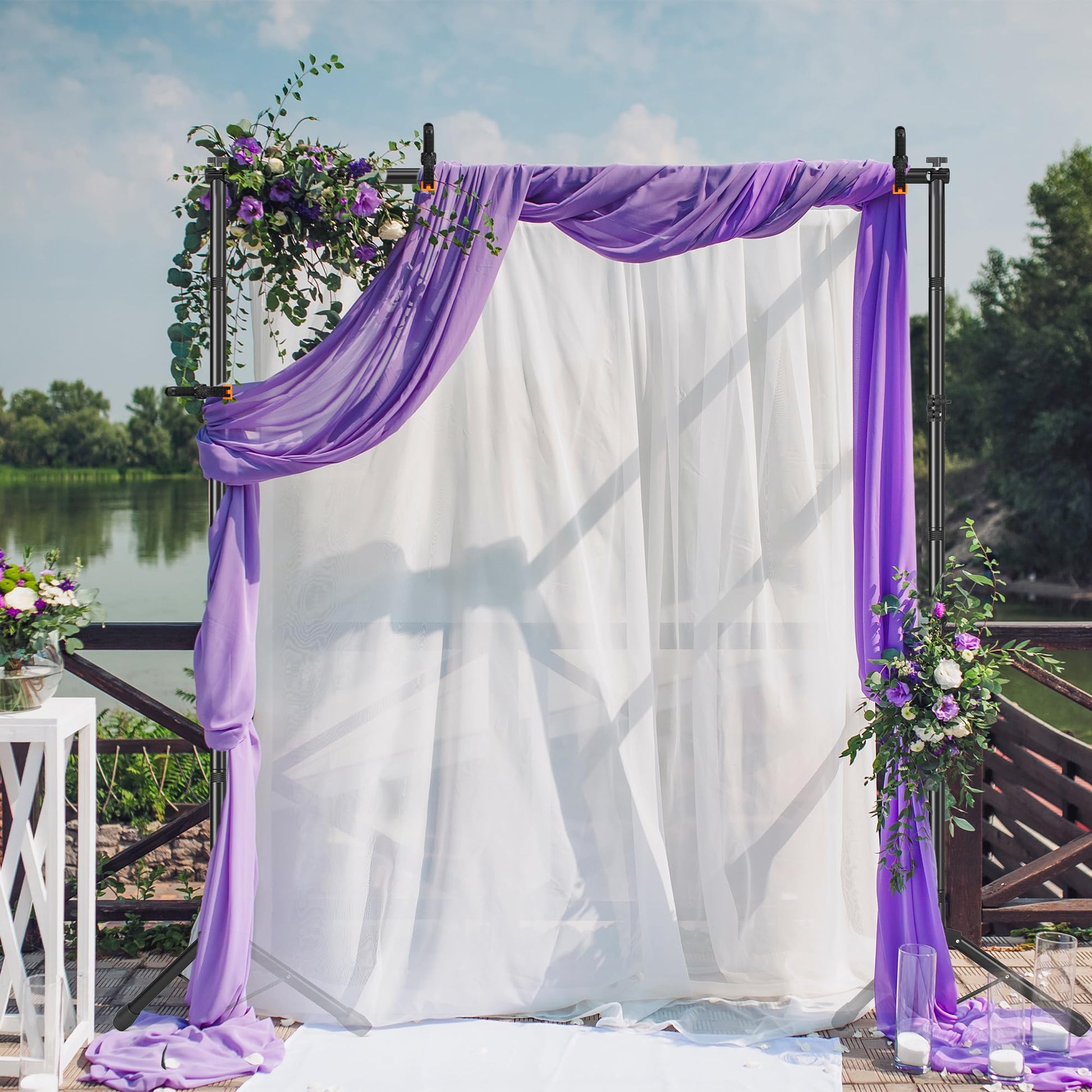 Backdrop Stand, Adjustable 10x7.5 FT Background Stand Backdrop for Parties, Photo Video Studio