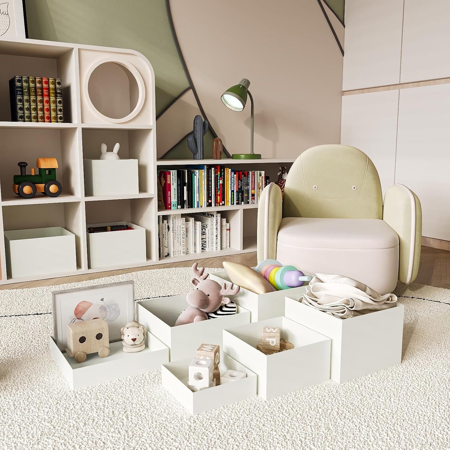 Buffet Risers, Food Risers for Buffet Table, Display Stand Shelf for Catering Dessert Collectibles Jewelry Figures Show, Acrylic Cube Display Nesting Risers with Hollow Bottoms, 6 Pcs