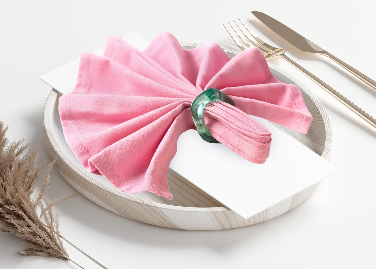 Epoxy Resin Spring Napkin Rings Set of 12 - Irregular Napkin Holders for Dining Table, Party Decor, Weddings, Everyday Use, Elegant Tabletop Accents (Multi Pastel) - CLEENTABLE