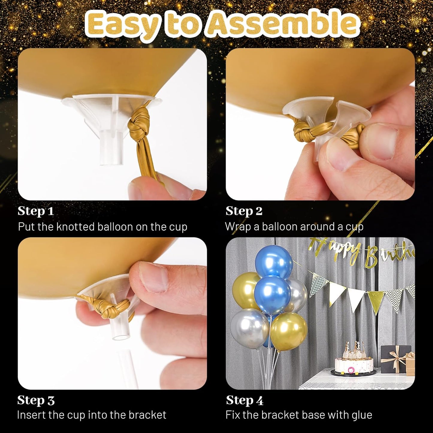 JOYYPOP 7 Sets Balloon Stand Kit, Balloon Sticks with Base Party Supplies Birthday Graduation Party Decorations Wedding