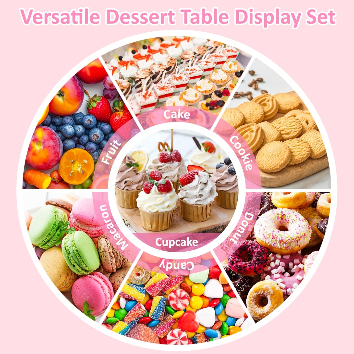 VISCOO 36 Pack Cupcake Stand, Dessert Table Display Set,Tiered Tray Stand