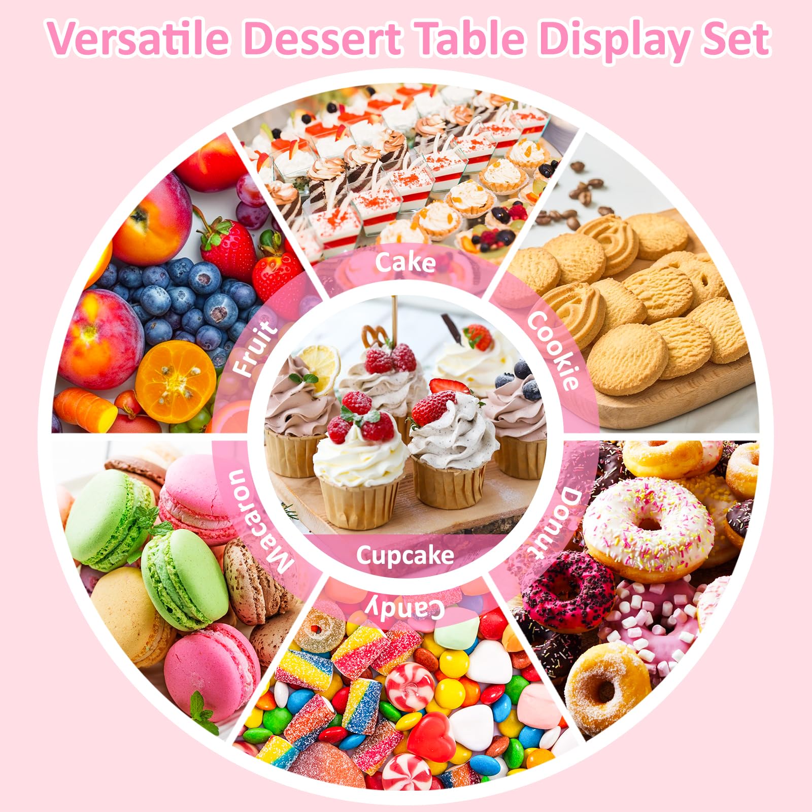 VISCOO 36 Pack Cupcake Stand, Dessert Table Display Set,Tiered Tray Stand