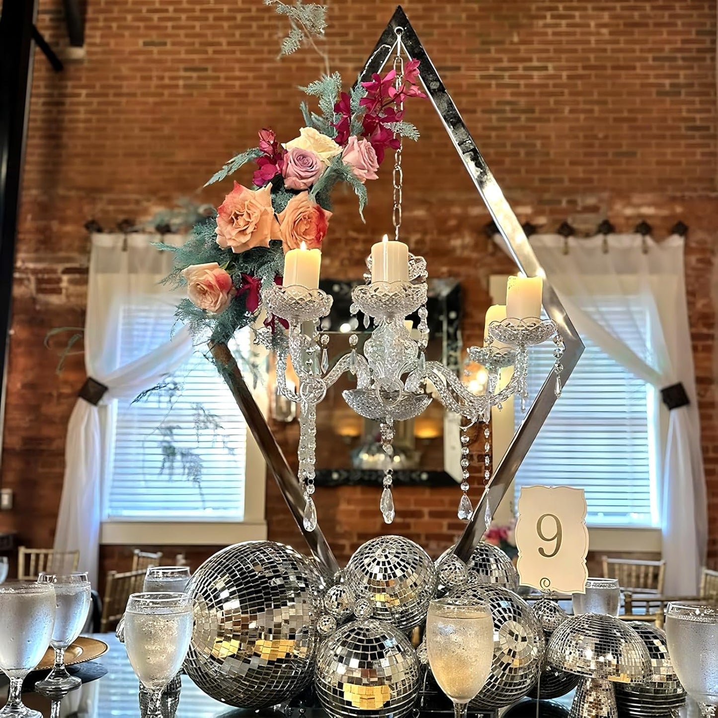 European Wedding Romantic Candlestick 45 "Table top Candlestick Metal Candlestick Table for Wedding Party Activities in The Center of The Room (Silver, 2PCS)