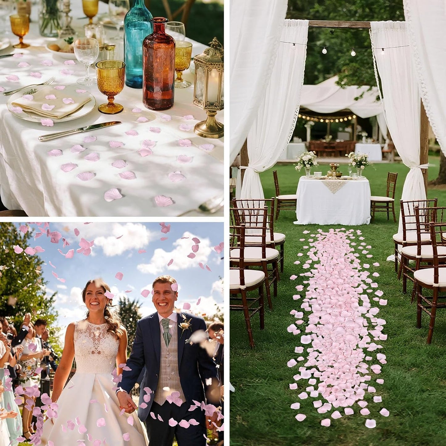 1000 Pcs Pink Rose Petals Artificial Silk Flower Petals Romantic Decorations for Wedding Engagement Birthday Event Anniversary Party Backdrop Supplies