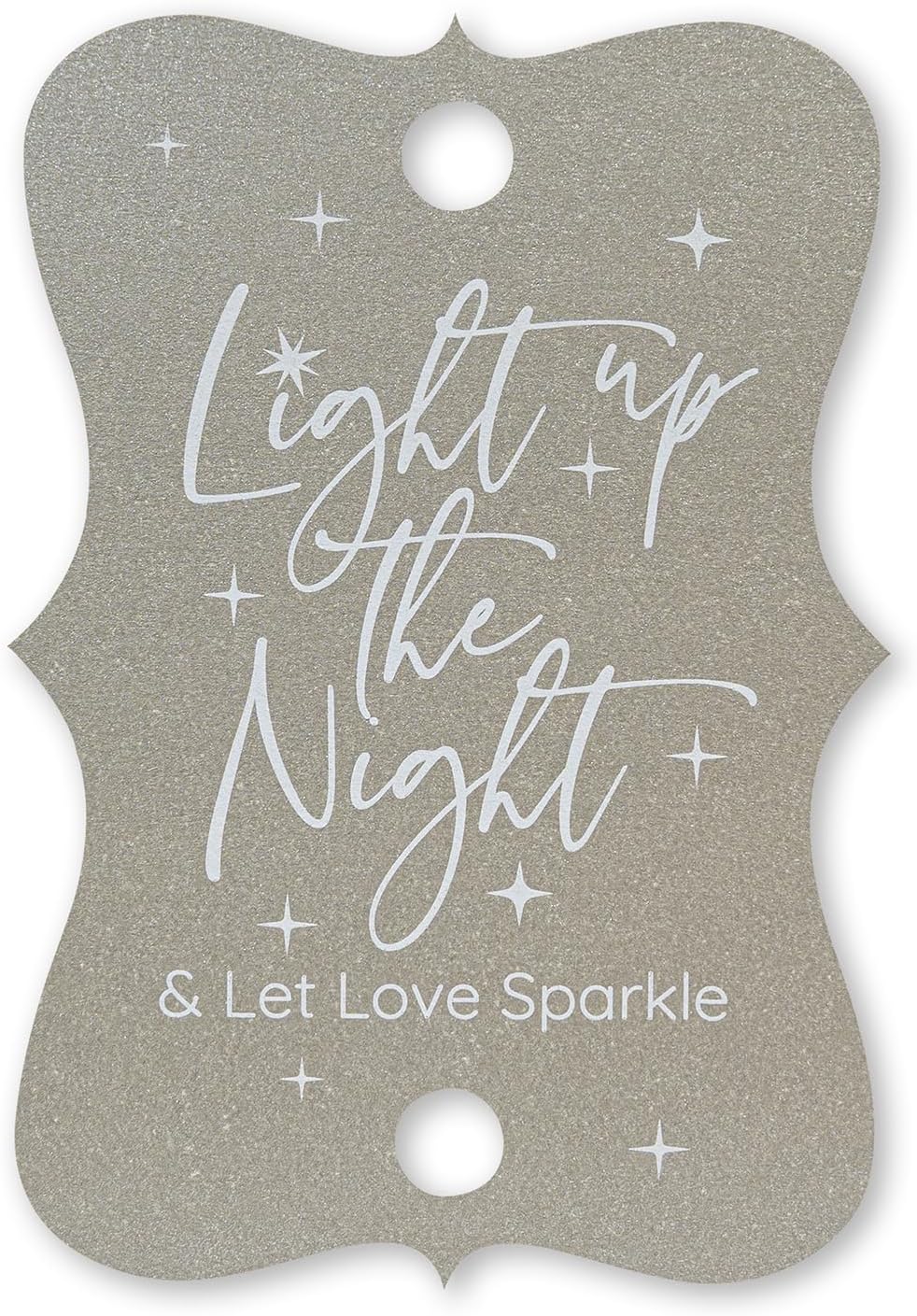 Summer-Ray 50pcs Light up The Night & Let Love Sparkle Wedding Sparkler Tags (Shimmered Silver)