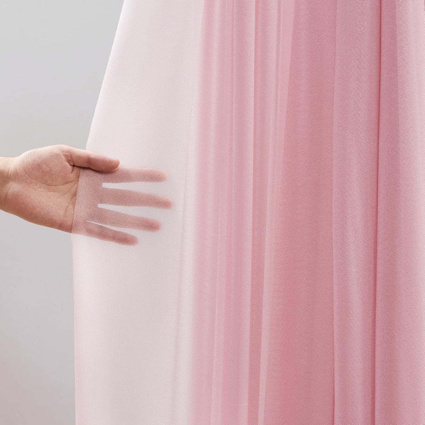 Wedding Arch Draping Fabric, 2 Panels 30" x 20Ft Dusty Rose Sheer Curtain Drapes Extra Wide & Long Backdrop Curtains for Bridal Shower Backdrop Outdoor Party Arches Church Ceremony Decoration