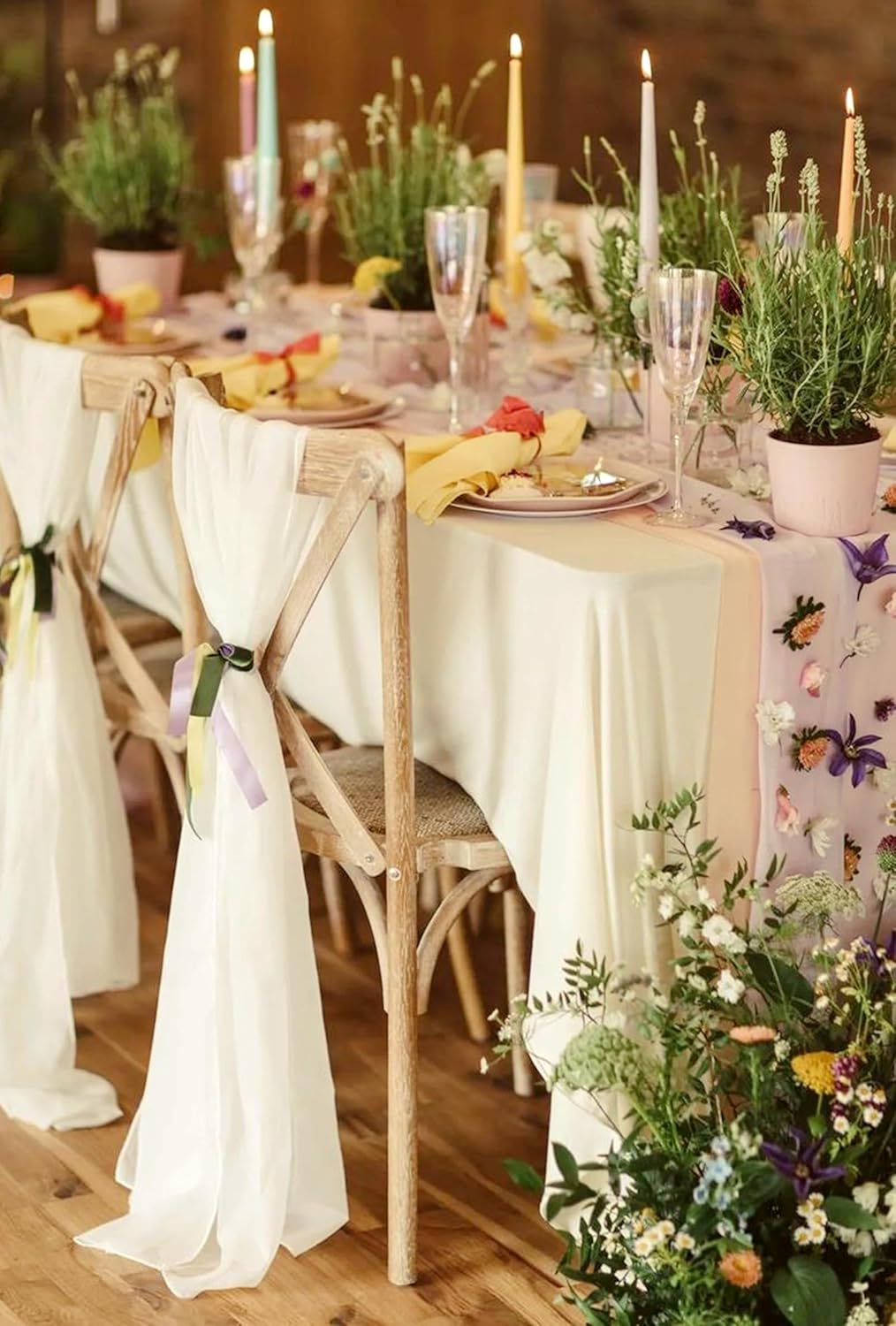 12 Pack 60 x 126 Inch Tablecloth, Beige Polyester Tablecloth for 8 Ft Rectangle Tables, Washable Fabric Table Cover for Wedding Party Dining Buffet Parties or Camping