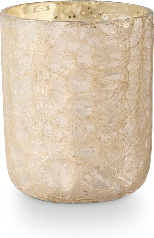 ILLUME Small Boxed Crackle Glass Candle, Winter White