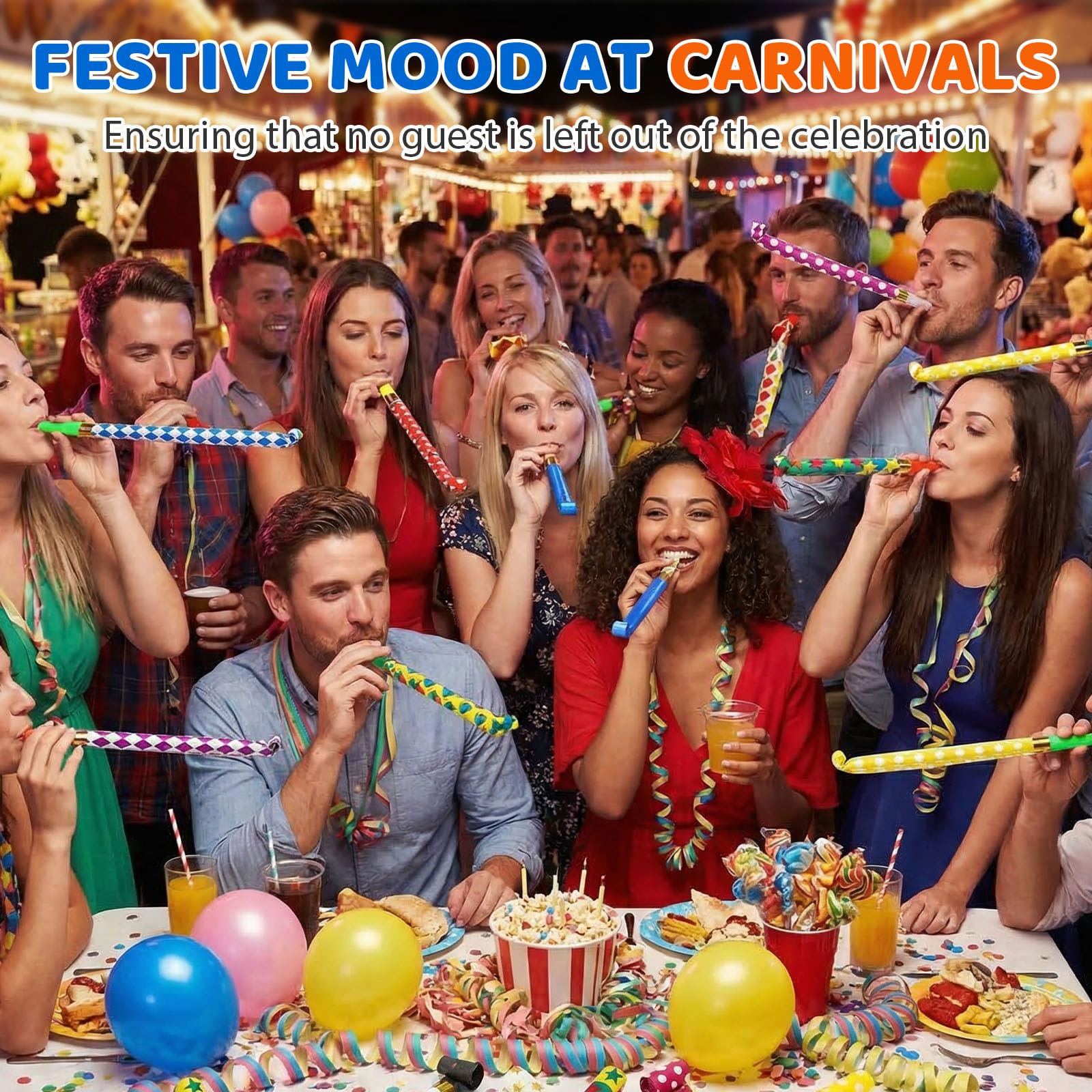 Koogel 100 PCS Party Blowers Bulk for Party Favors, Birthday Noisemakers