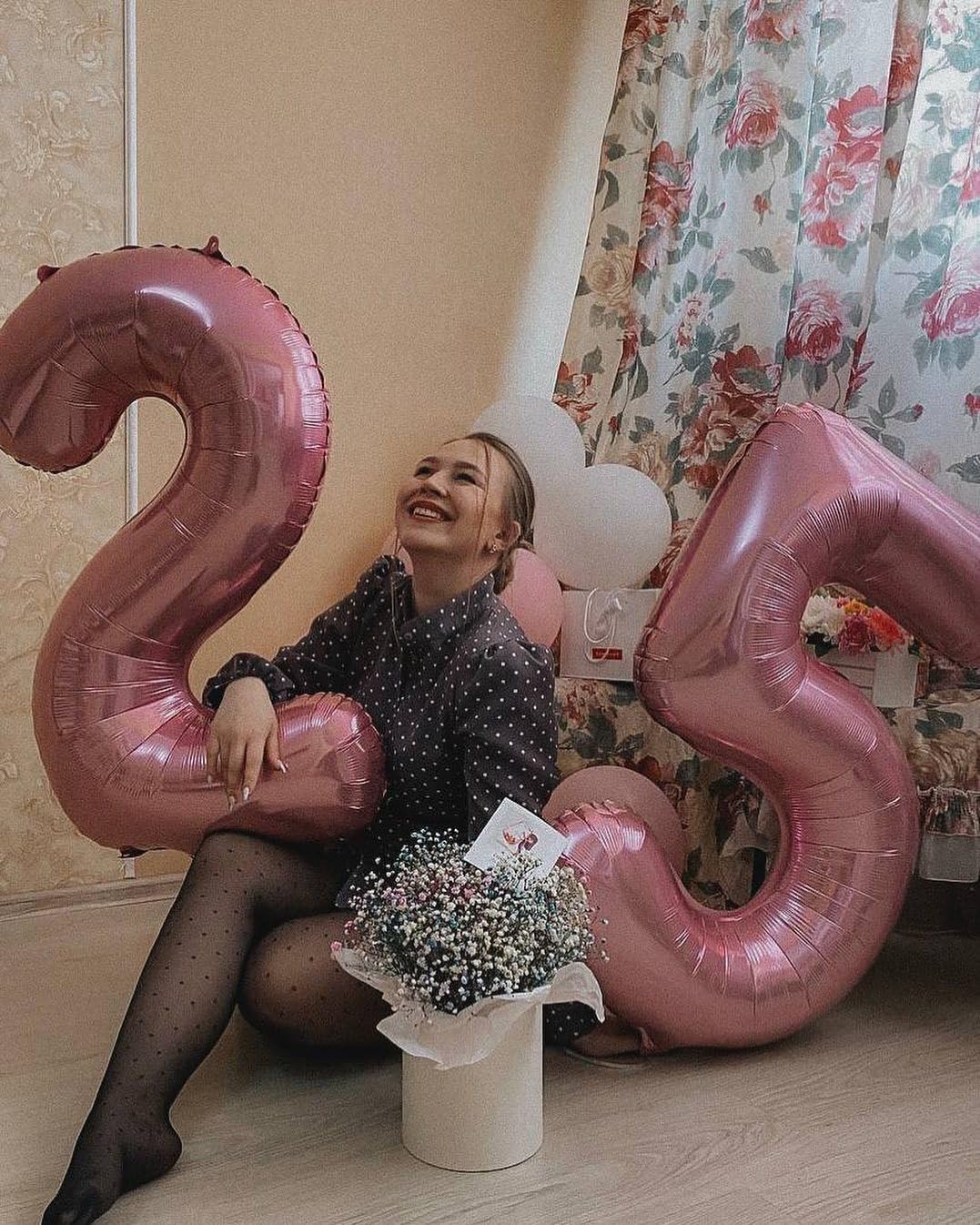 2 Balloon - Pastel Pink Birthday Number Balloons, 40 Inch Decorations