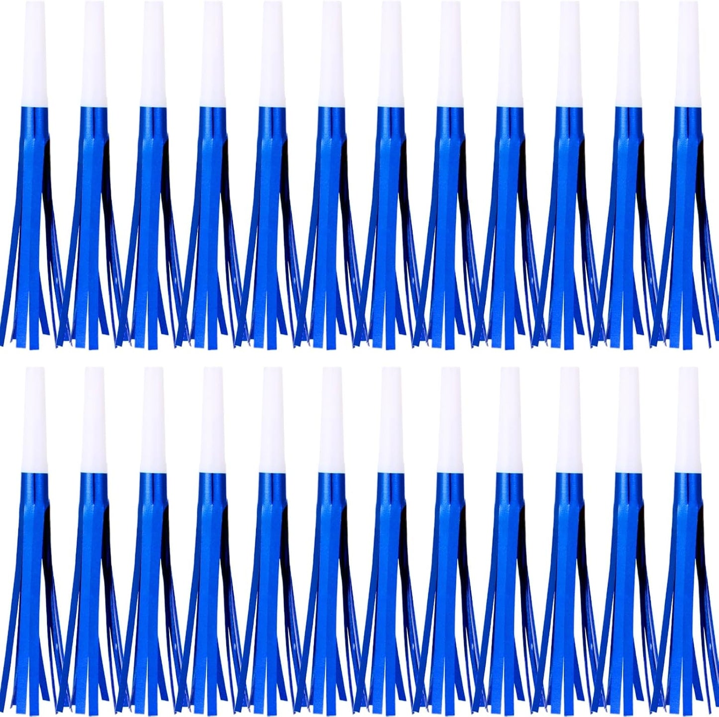 Metallic Fringed Noise Makers, for Noise Makers Party Favors, New Year Party, Baby Shower, Kids Birthday, 24 Pcs, Blue