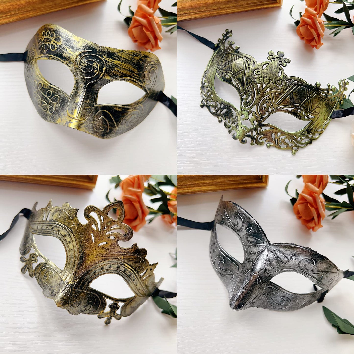 Lusy DM 40 Pieces Masquerade Mask Vintage Antique Mask Venetian Party Masks for Men Women Cosplay