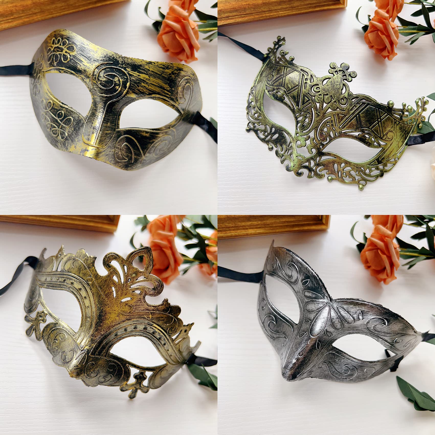 Lusy DM 40 Pieces Masquerade Mask Vintage Antique Mask Venetian Party Masks for Men Women Cosplay