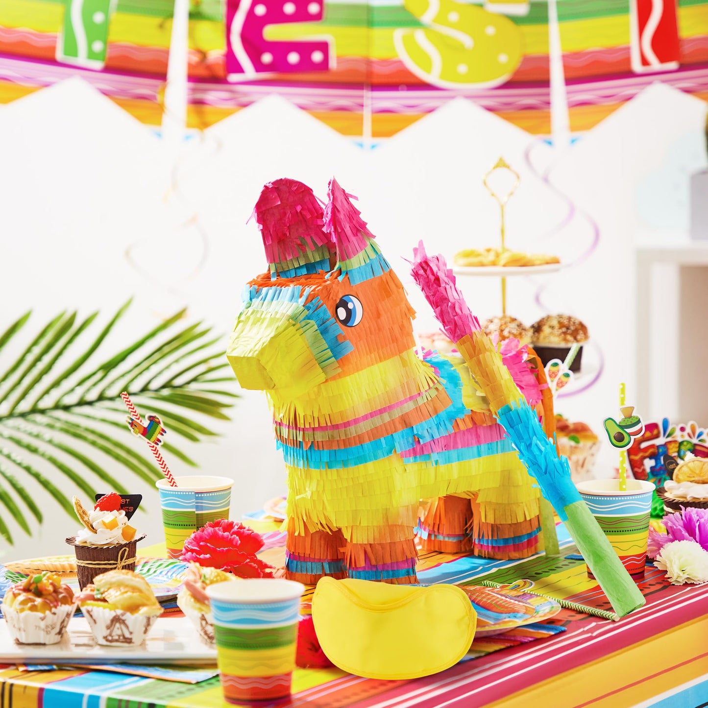 Cinco De Mayo Donkey Pinata for Kids Birthday Party for Fun Fiesta Taco Party Supplies, Luau Event