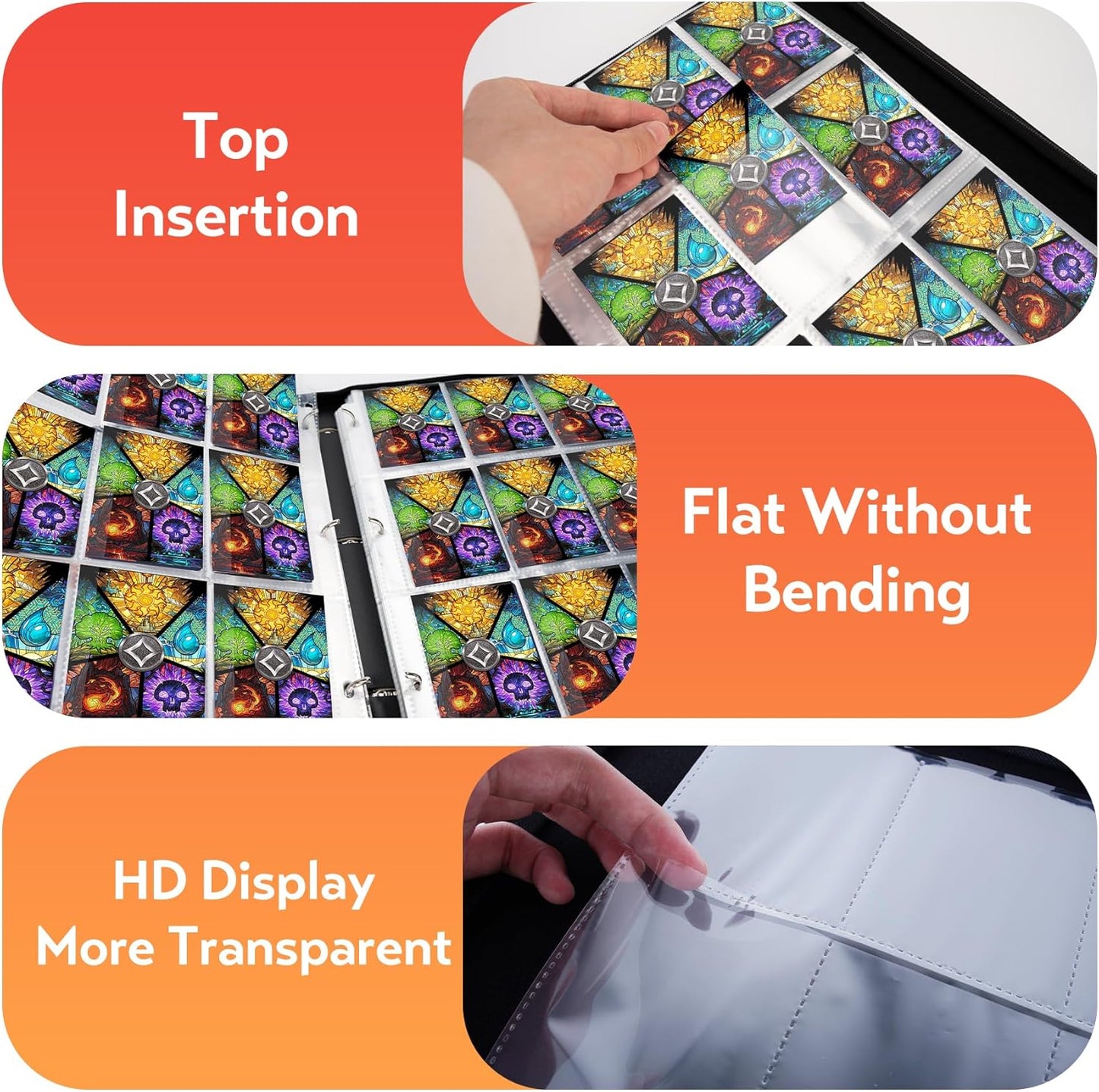 9 Pocket Card Binder for MTG/YGO/PTCG/Game Cards, Holds 900 Cards,Premium Card Collector Book for TCG Players,Toys Gifts for Kids(MTG-5)