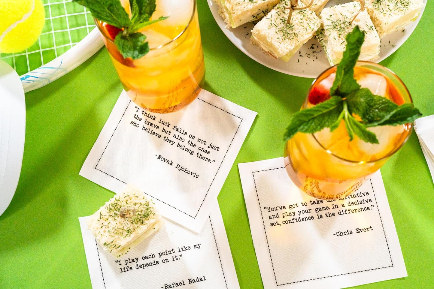 Five Star Napkins White Cocktail Napkins – 50 Luxury Cotton Disposable Cocktail Party Napkins with Quotes – 4.5" x 4.5" for Home Bars, Game Nights, Beverages, Birthdays, Weddings & Holidays