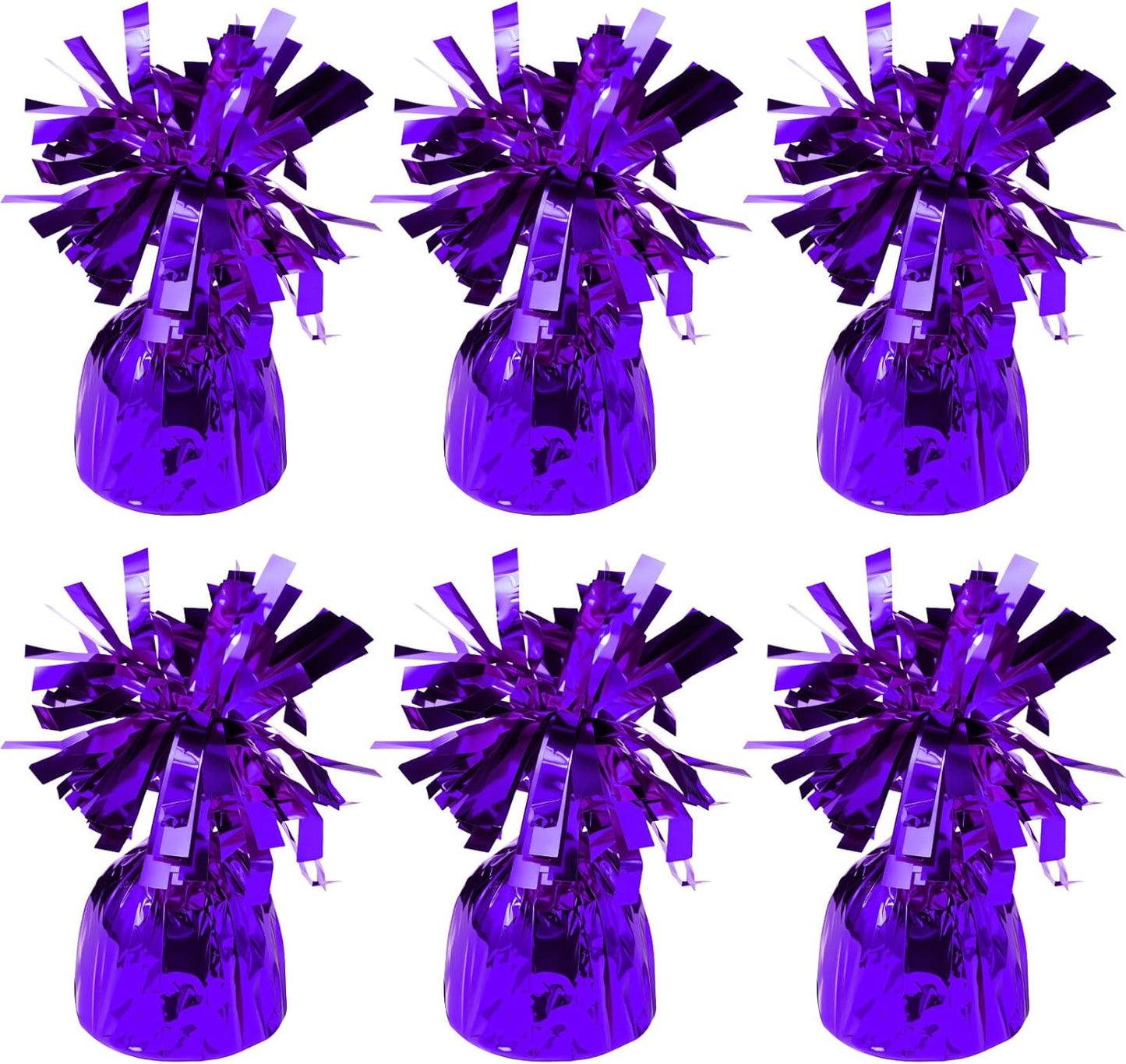 6 Pack Purple Balloon Weights Metallic Holder Anchors Balloon Holder Weights for for Birthday 2025 Graduation Party Christmas Wedding Celebration Decoration (Purple)