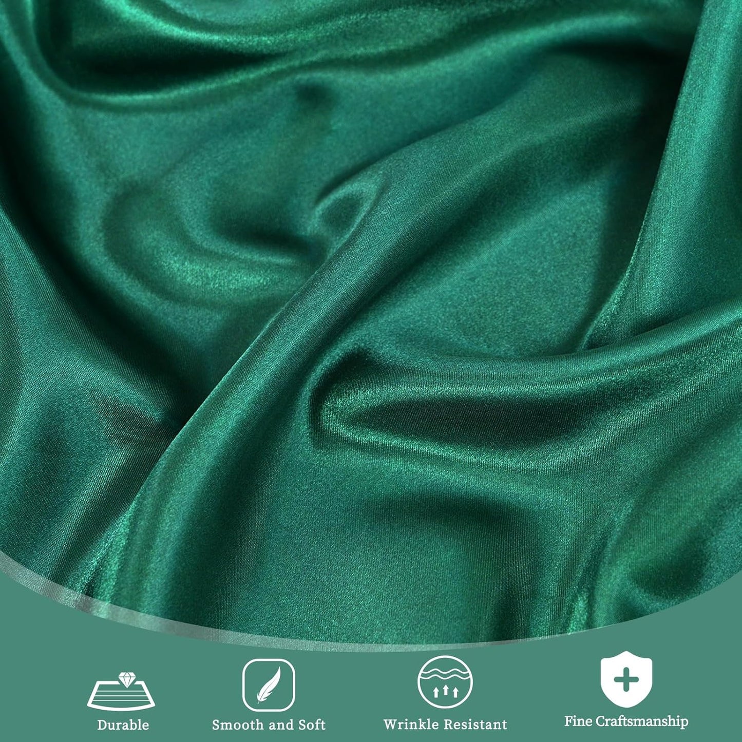 6 Pack 108 Inch Hunter Green Satin Tablecloth - Premium Bright Silky Round Tablecloth Overlay Smooth Fabric Table Cover, Table Decoration for Wedding Party Banquet Events Restaurant Kitchen Dining