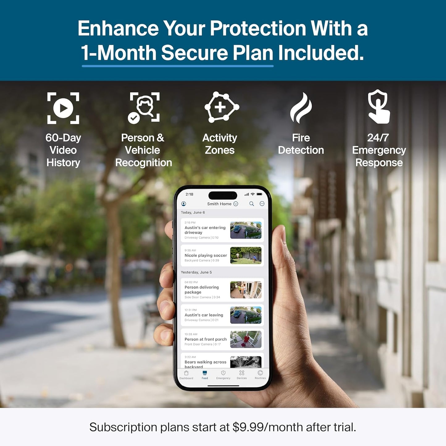 Arlo Pro Security Camera (6th Gen - 2025 Release) - 2K HDR, Battery Power, Event Captions, Emergency Response, 1-Month Trial of Secure Plan, 160° Field of View, Dual-Band WiFi, Spotlight, 4 Cam, White