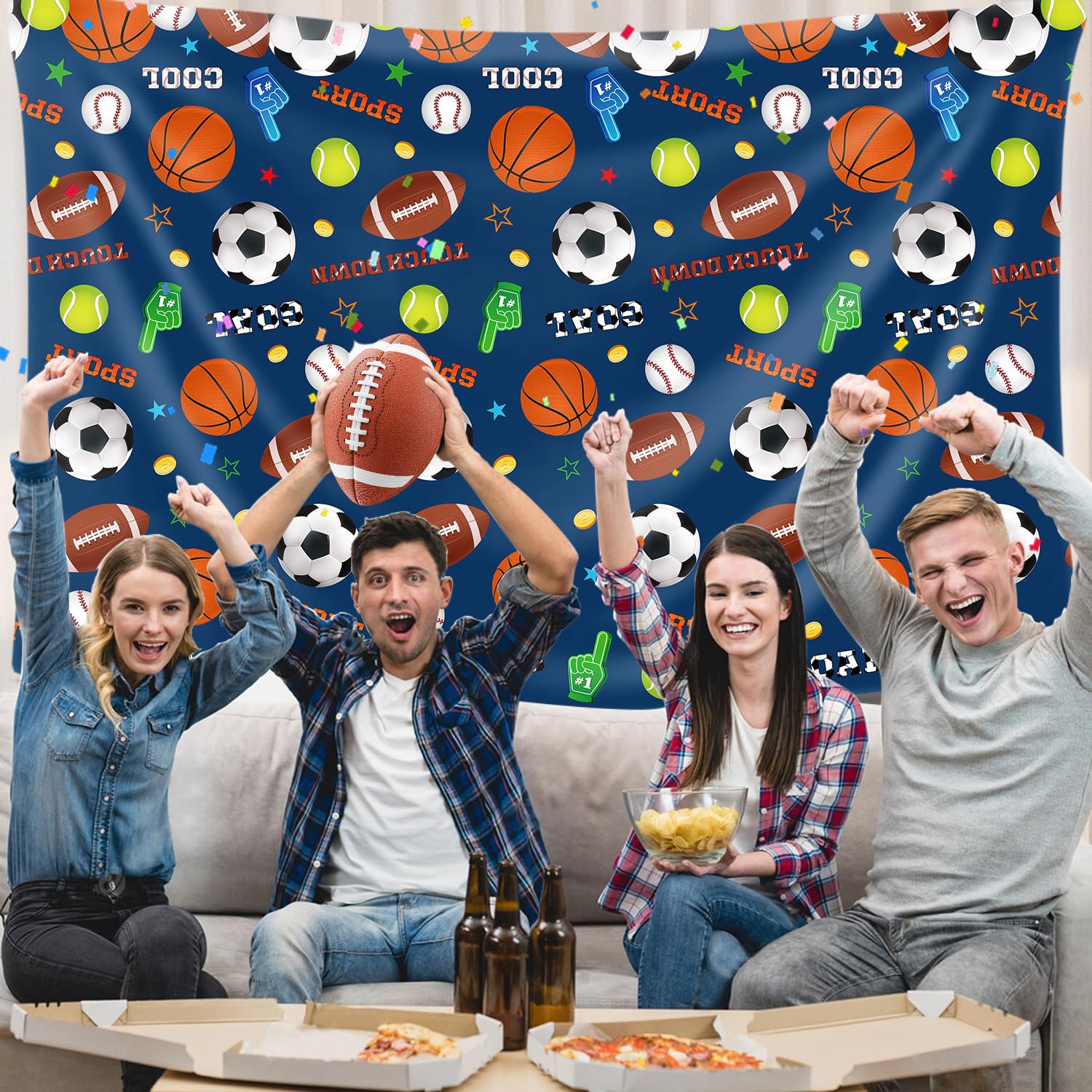4 Pack Sports Party Decorations Sport Tablecloth Sport Theme Birthday Table Cloth Soccer Basketball