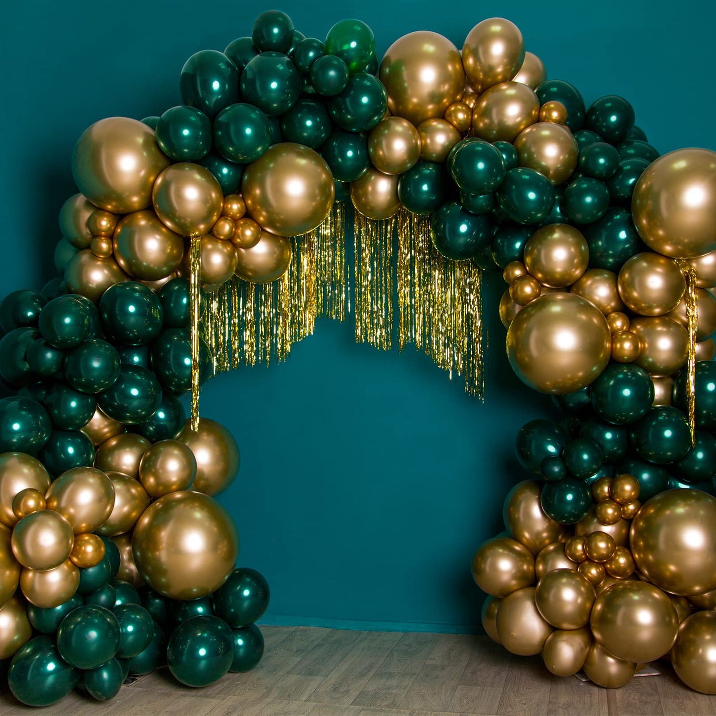 RUBFAC Gold Balloons Different Sizes Chrome Gold Balloon Arch Kit 129pcs