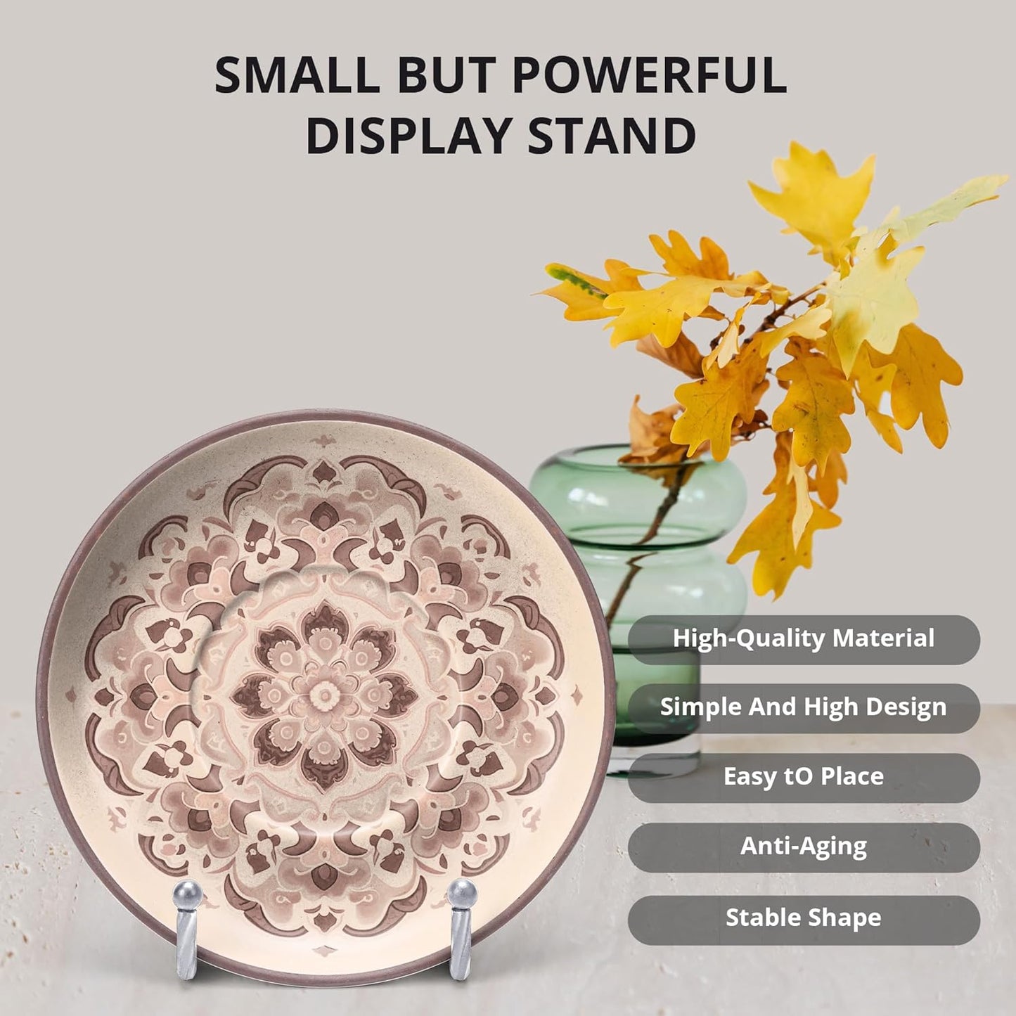 Picture Stands for Display 3 Pack 3 Inch Plate Stands for Display - Silver Metal Decorative Plate Stand, Plate Holder Display Stand, Picture Frame Stand, Plate Display Stands for Picture Stand