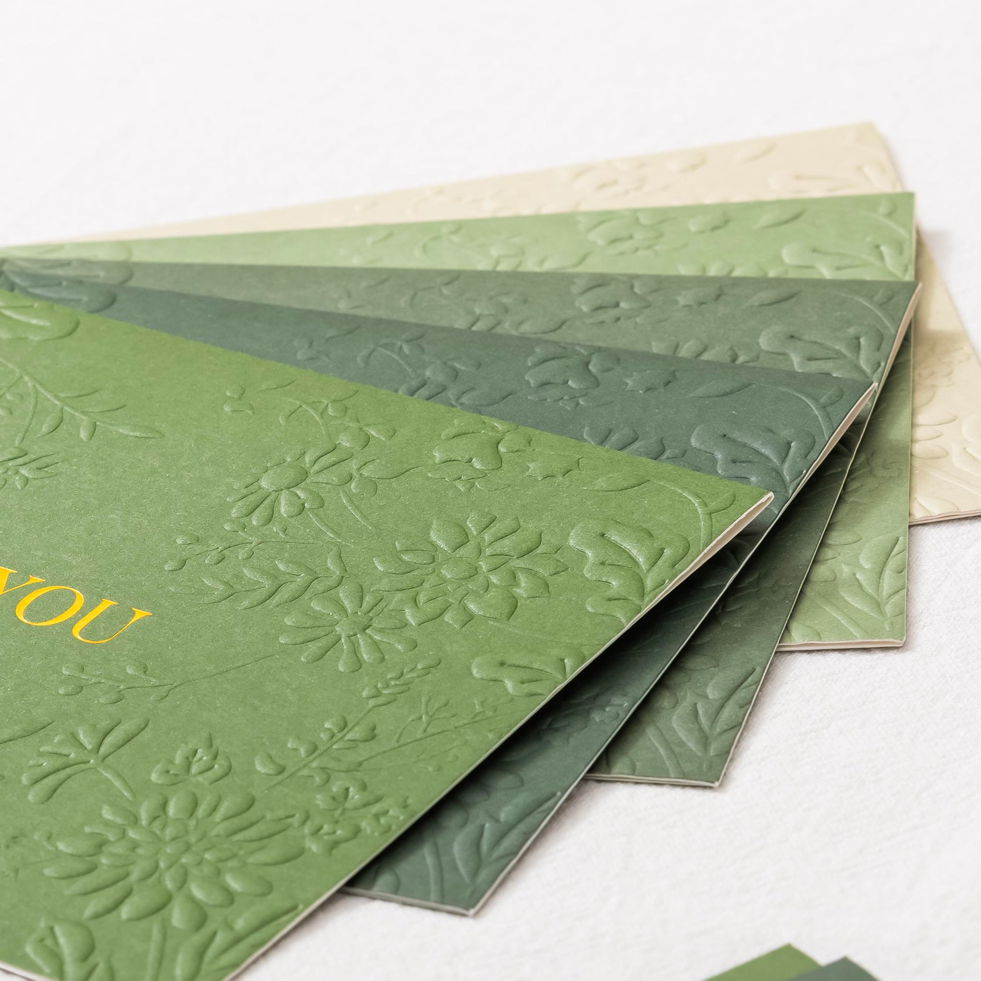 Crisky Bridal Shower Thank You Cards with Envelopes(Sage Green),50 Pack Embossed Floral Thank You