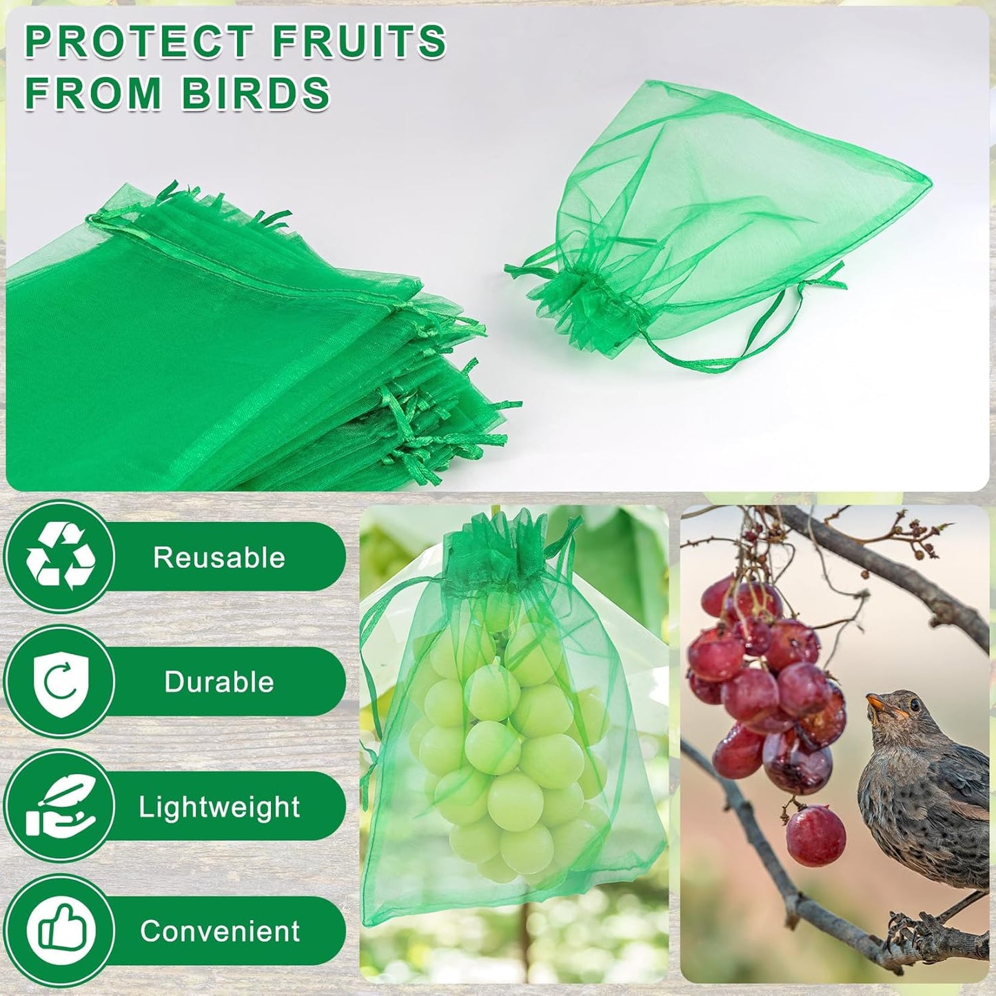 ANZNKU Organza Bags 6x9 Inch, 50 Pack Gift Bags for Christmas Party Favor Mesh Bag Jewelry Pouches Drawstring(Christmas Green)