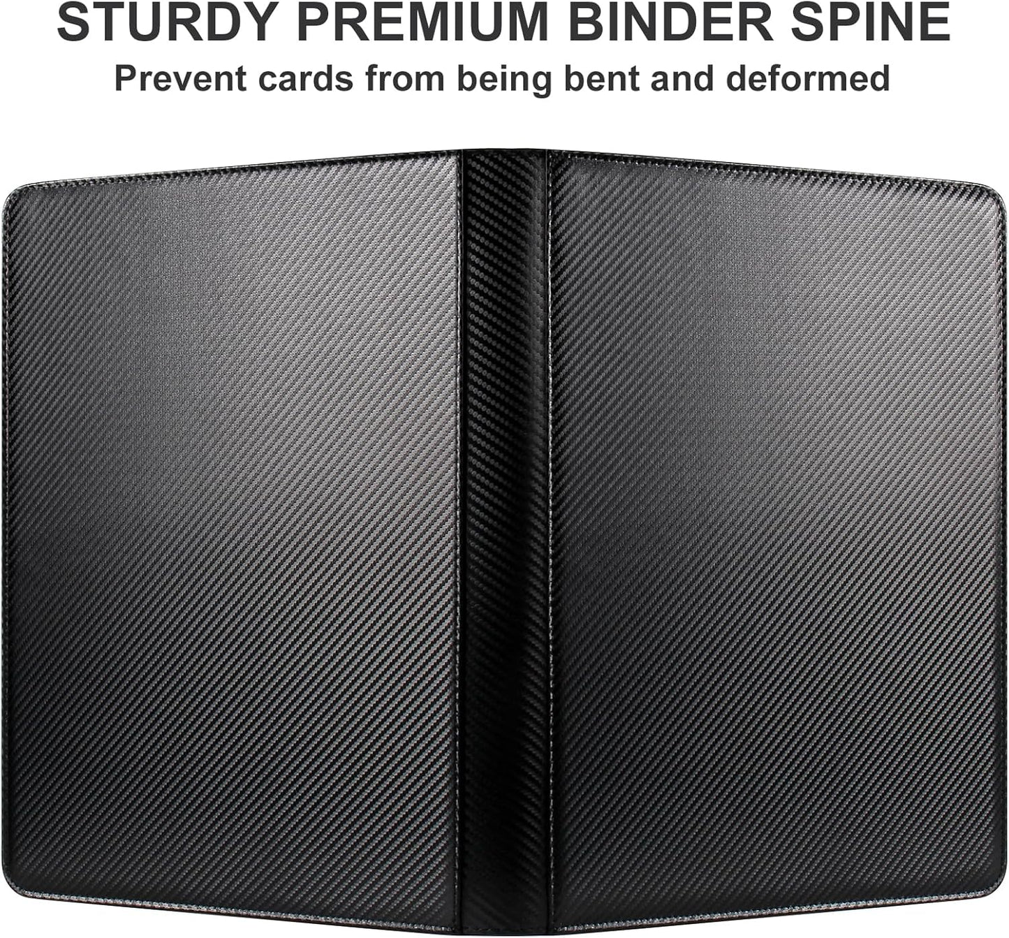 GEAoffice Trading Card Binder 16 Pockets, Premium Large 1000 Card Binder Holds 1000+, Side Loading Collection Album Folders for YuGiOh, MTG, TCG, Games& Sports, Carbon Black