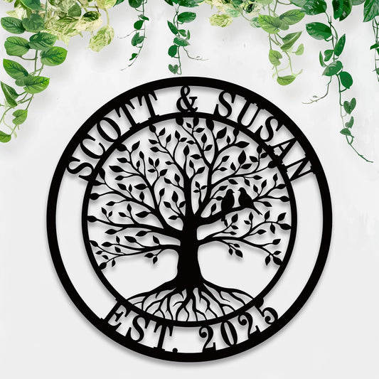 Personalized Tree of Life Metal Sign,Custom Metal Signs,Tree of Life Personalized Wall decoration,Wedding Gifts,Give to Parents and Friends,Housewarming Gifts
