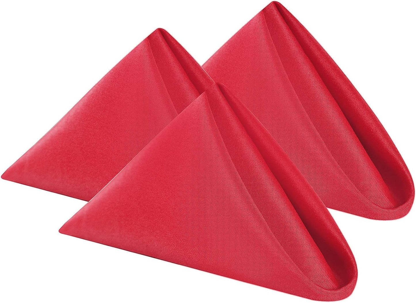 Cloth Napkins 17x17 inch Washable Polyester Dinner Napkins Soft Table Napkins for Wedding Party Dining Banquet(Red,25PCS)