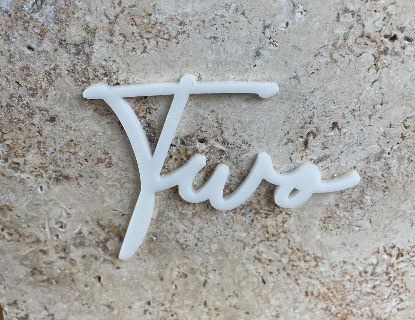 Cursive Wedding Table Number SET, DIY thin modern Black or White acrylic cutouts with silicone glue included. Words only, no backing (One - Twenty, Gloss White)