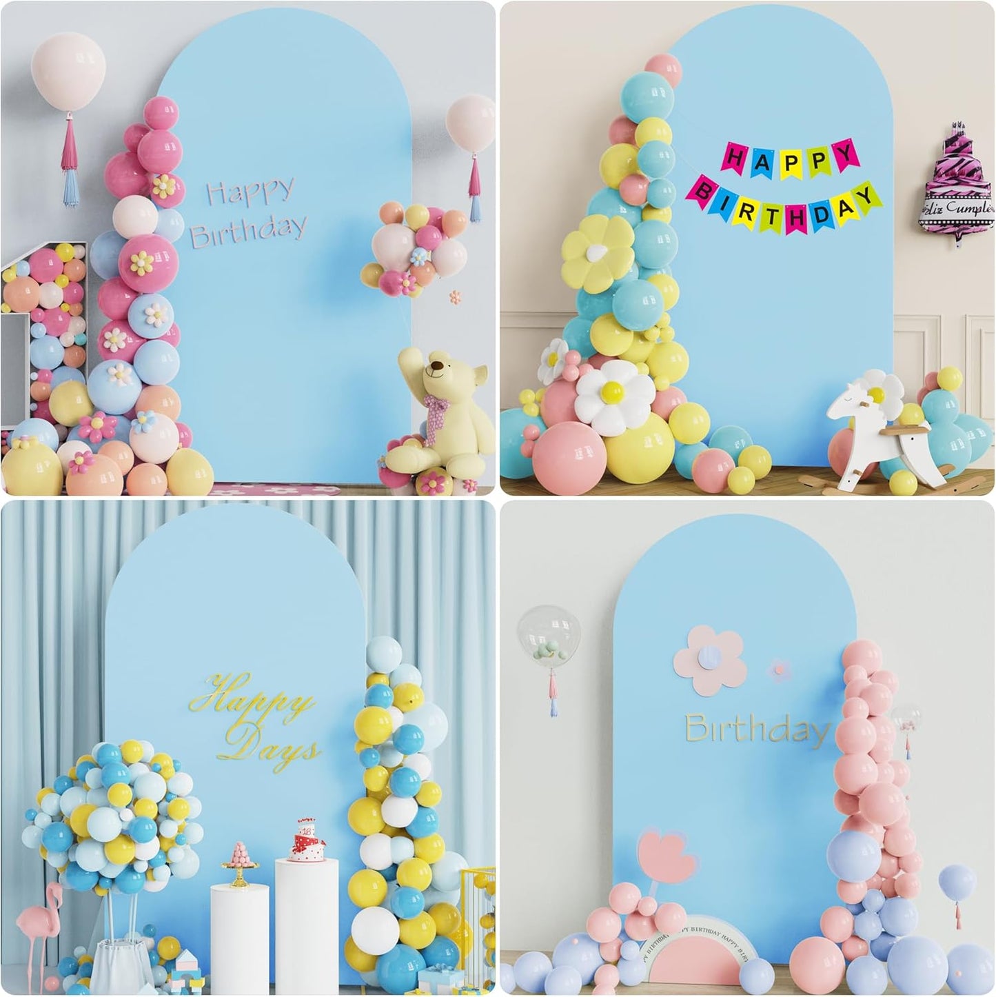 Wokceer 7.2 FT Wedding Arch Backdrop Stand and Arch Cover Metal Arch Stand with Arch Stand Cover for Birthday Party Wedding Ceremony Bridal Baby Shower Event Decor