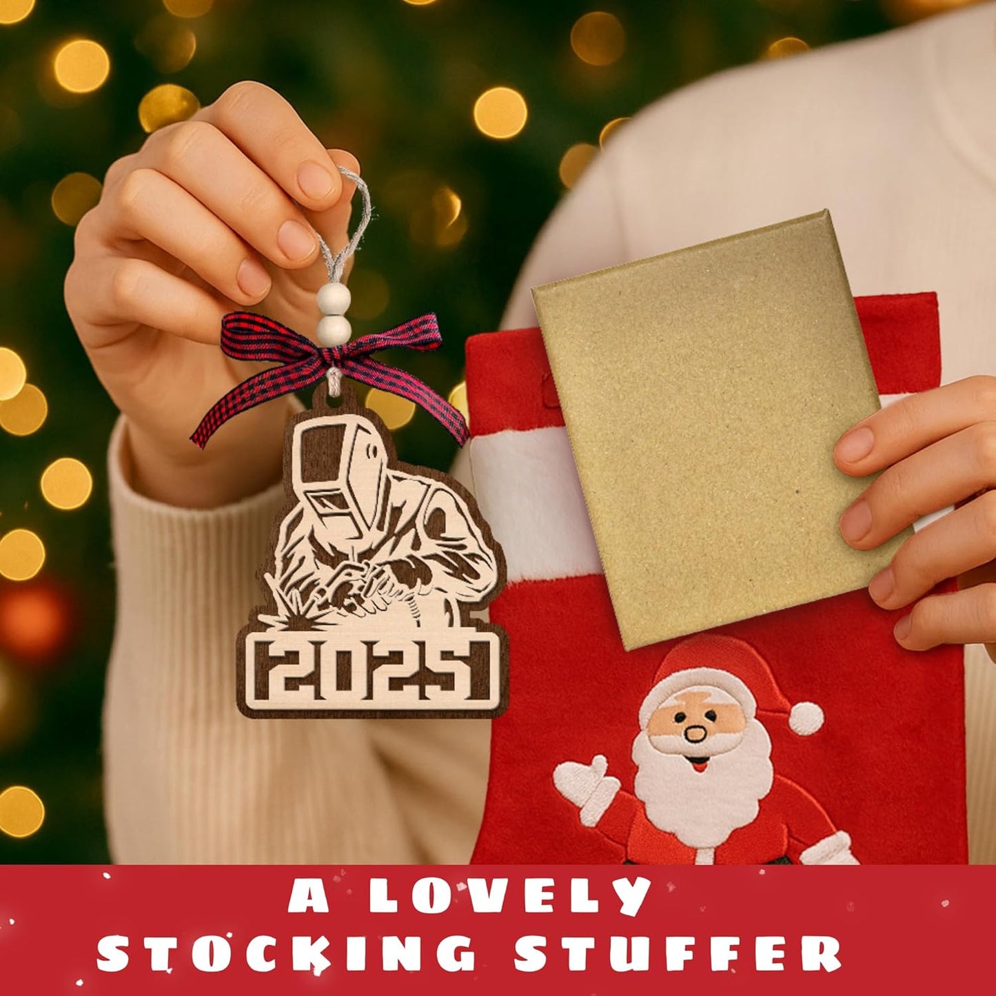 Pawzity Welder Ornaments - Welder Christmas Ornament - Gifts for Welders, Welders Gifts for Men - Metal Worker Mechanic Welding Ornaments for Christmas Tree - Wood Hanging Ornament 2025