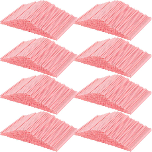 6000 Count Coffee Cocktail Stirrers Straws Disposable Plastic Sip Stir Sticks Cocktail Drink Stirrers Sticks Cups Straws for Bars Juice Drinking(Pink,5 Inch)