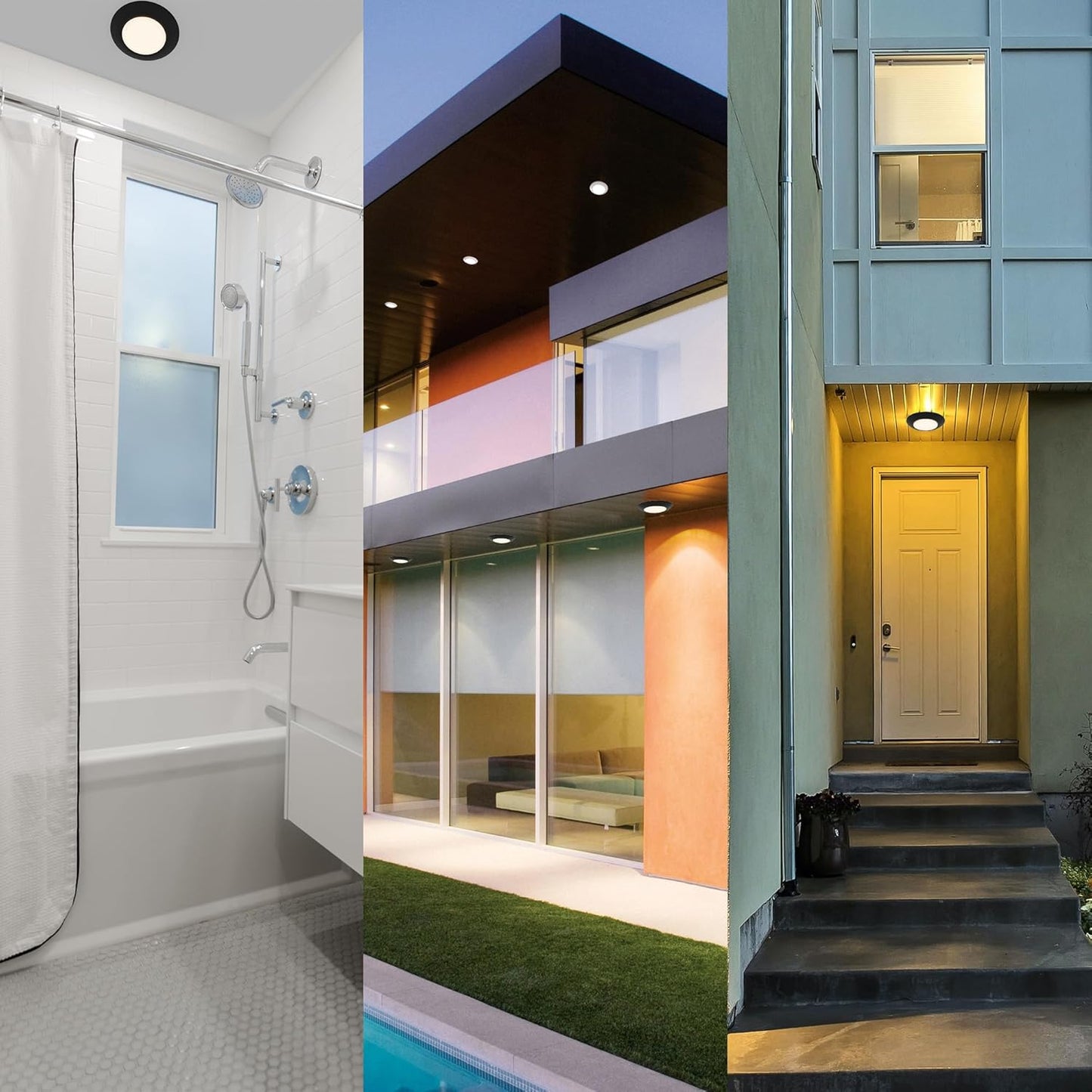 20 Packs 4 Inch Black LED Low Profile Recessed & Surface Mount Disk Light, Round, 10W, 600 Lumens, 5CCT Field Selectable, CRI80, DOB Design, Dimmable, ETL Listed