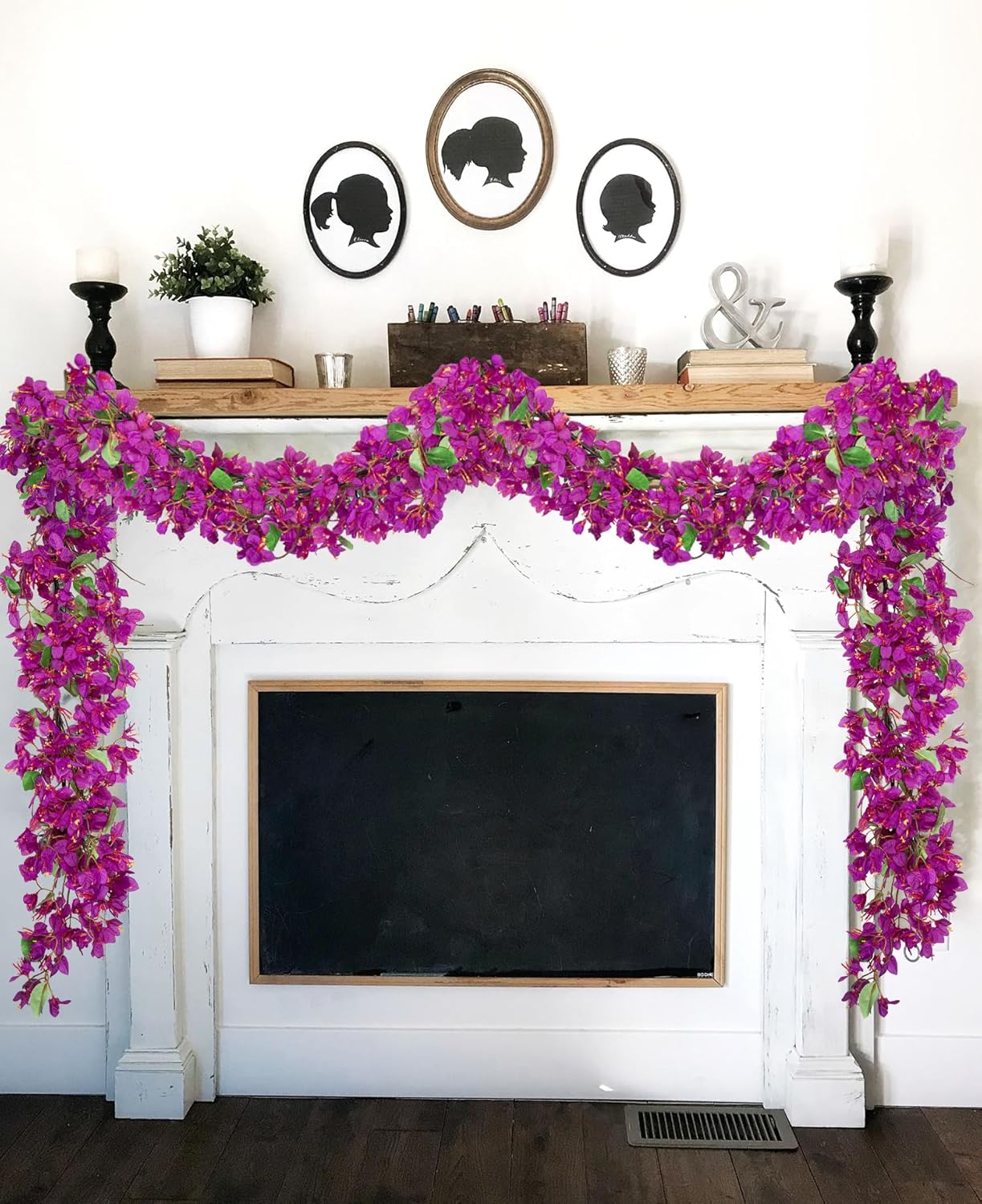Briful 6ft Purple Bougainvillea Flower Garland – Artificial Silk Floral Vine with Built-in Hook Faux Flower Garland for Backdrop Table Wall Wedding Party Home Decoration