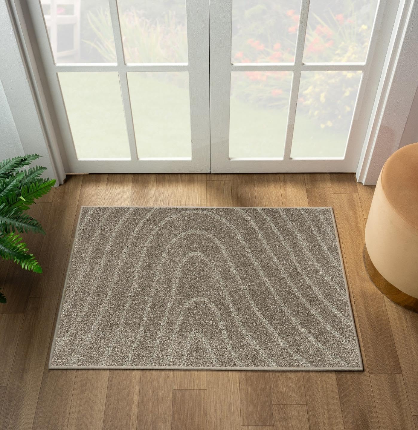 LUXE WEAVERS Modern Geometric Wave Taupe 2x3 Area Rug