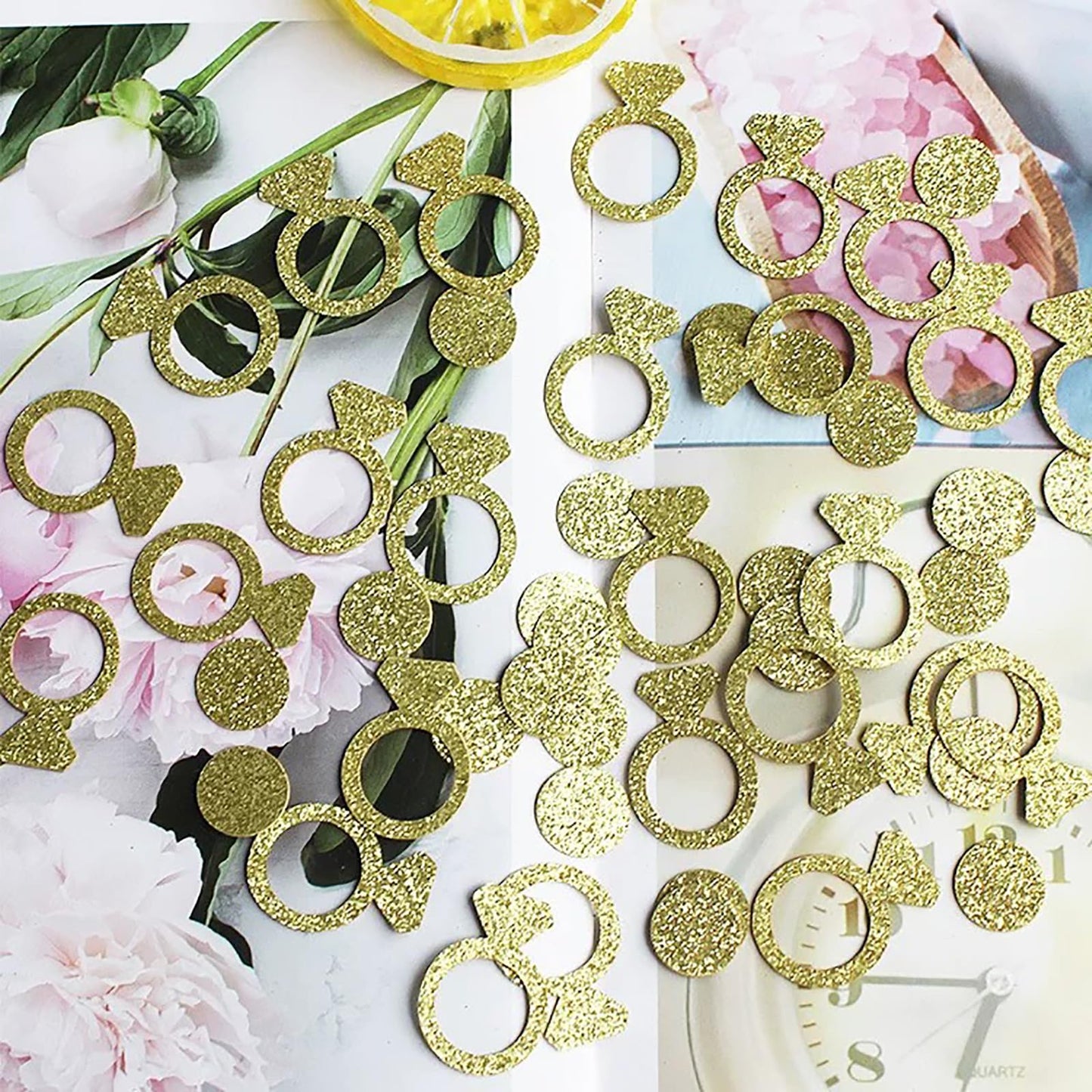 Gold Wedding Confetti, 100 Pcs I DO Engagement