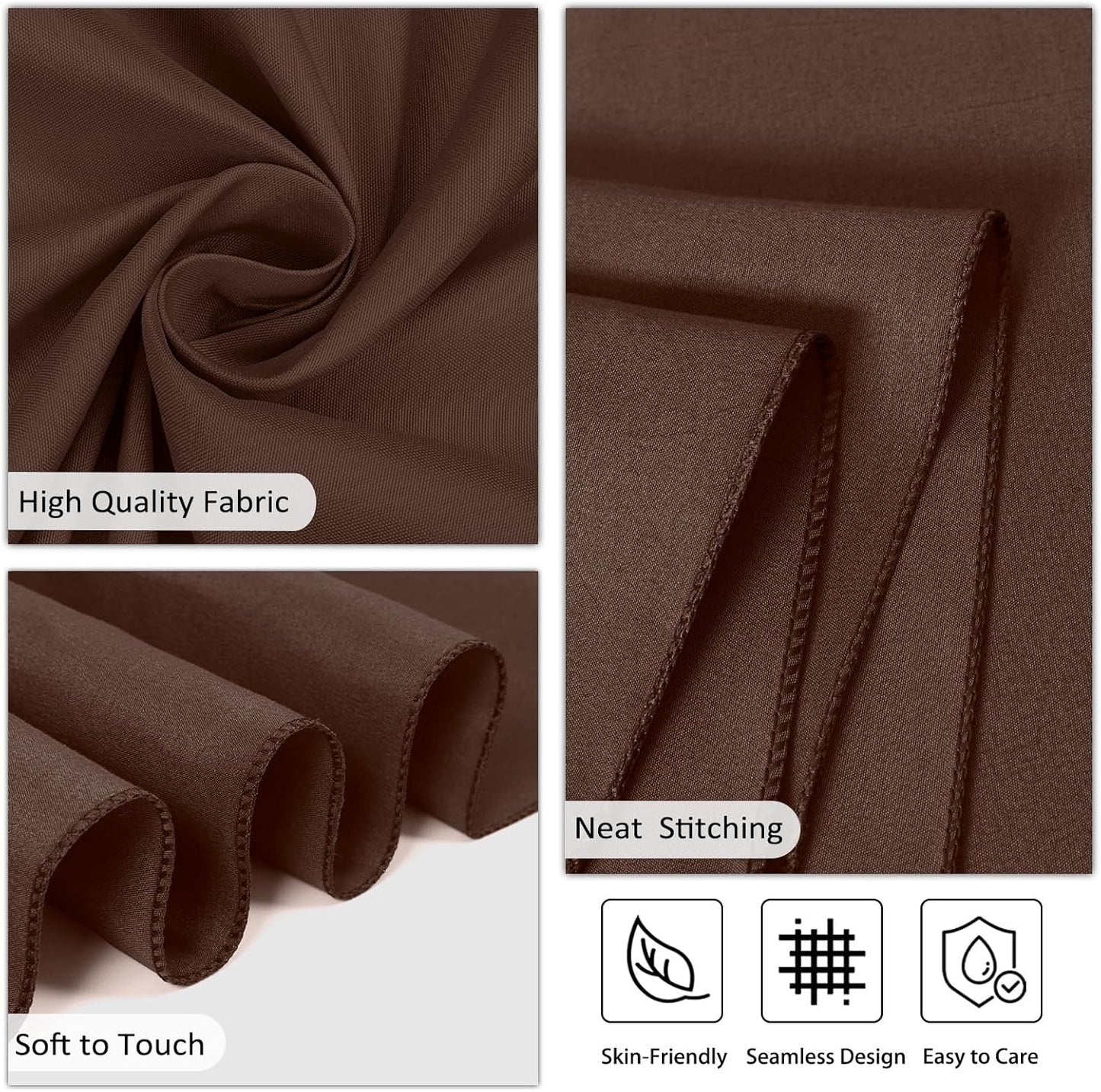 8 Pack Brown Table Cloth 60 x 126 Inch Rectangular Tablecloths for 8 Foot Rectangle Tables, Wrinkle Resistant Brown Tablecloth Washable Polyester Fabric for Buffet Wedding Party Banquet