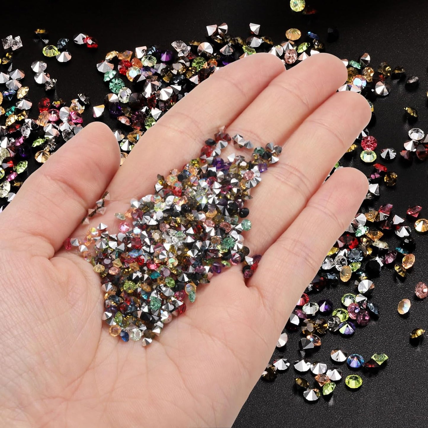 PATIKIL 14000Pcs Wedding Table Scatter Confetti Crystals 3mm Acrylic Diamonds Vase Fillers Gems for Table Centerpiece Decorations Bridal Shower Party, Purple AB
