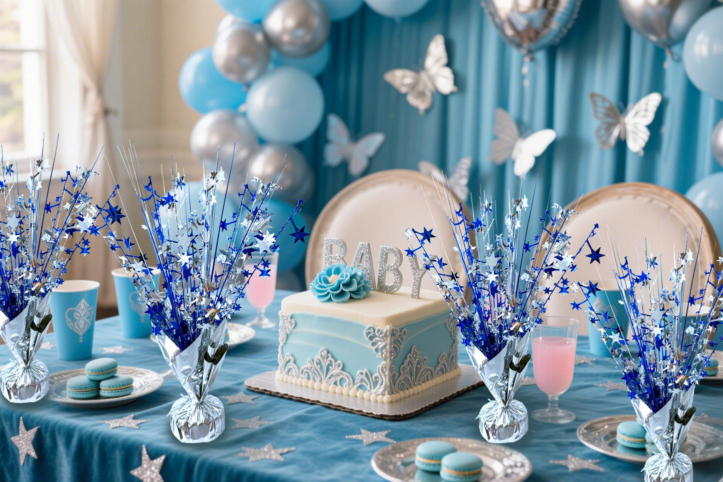 Birthday Table Centerpiece Party Decoration Foil Spray Centerpiece Tabletop
