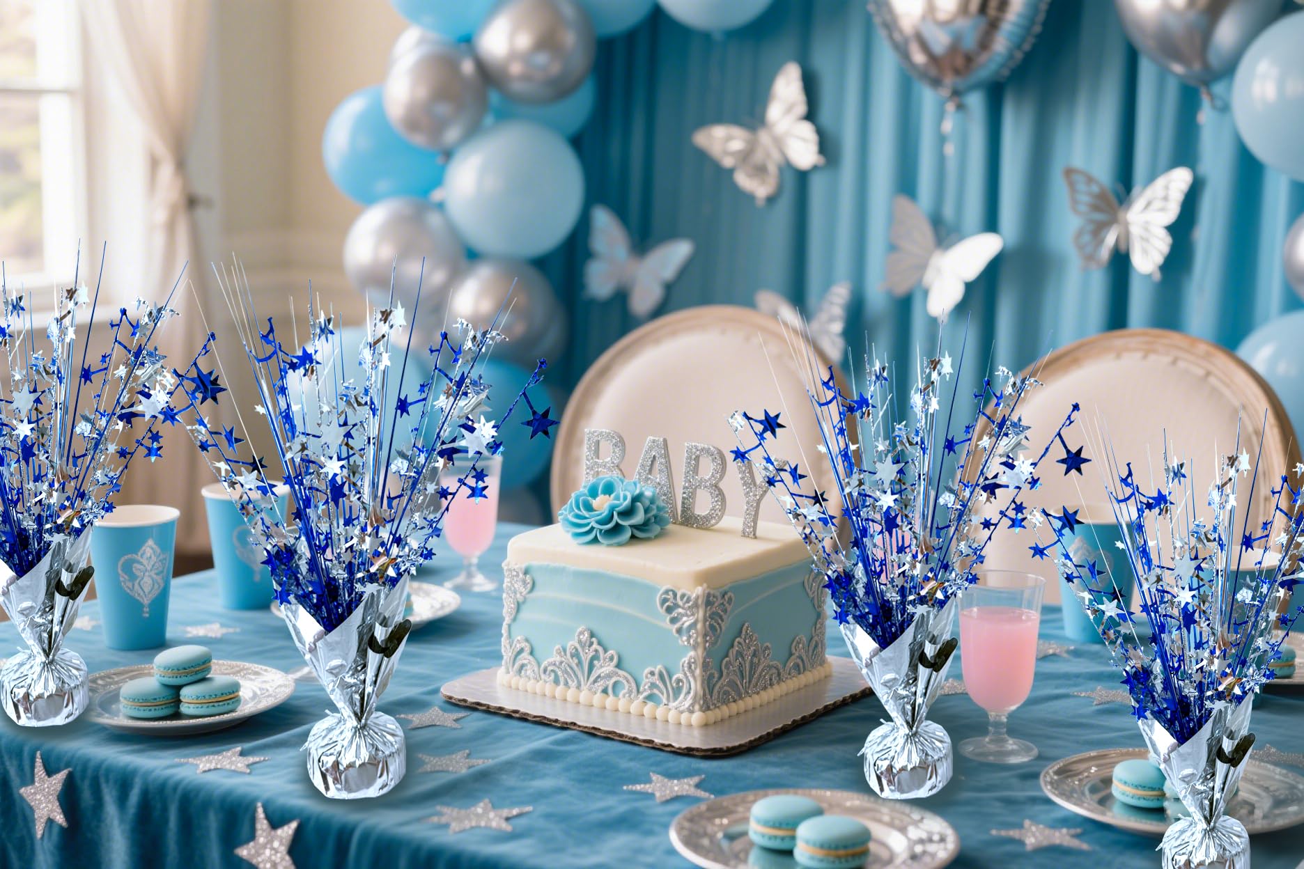 Birthday Table Centerpiece Party Decoration Foil Spray Centerpiece Tabletop